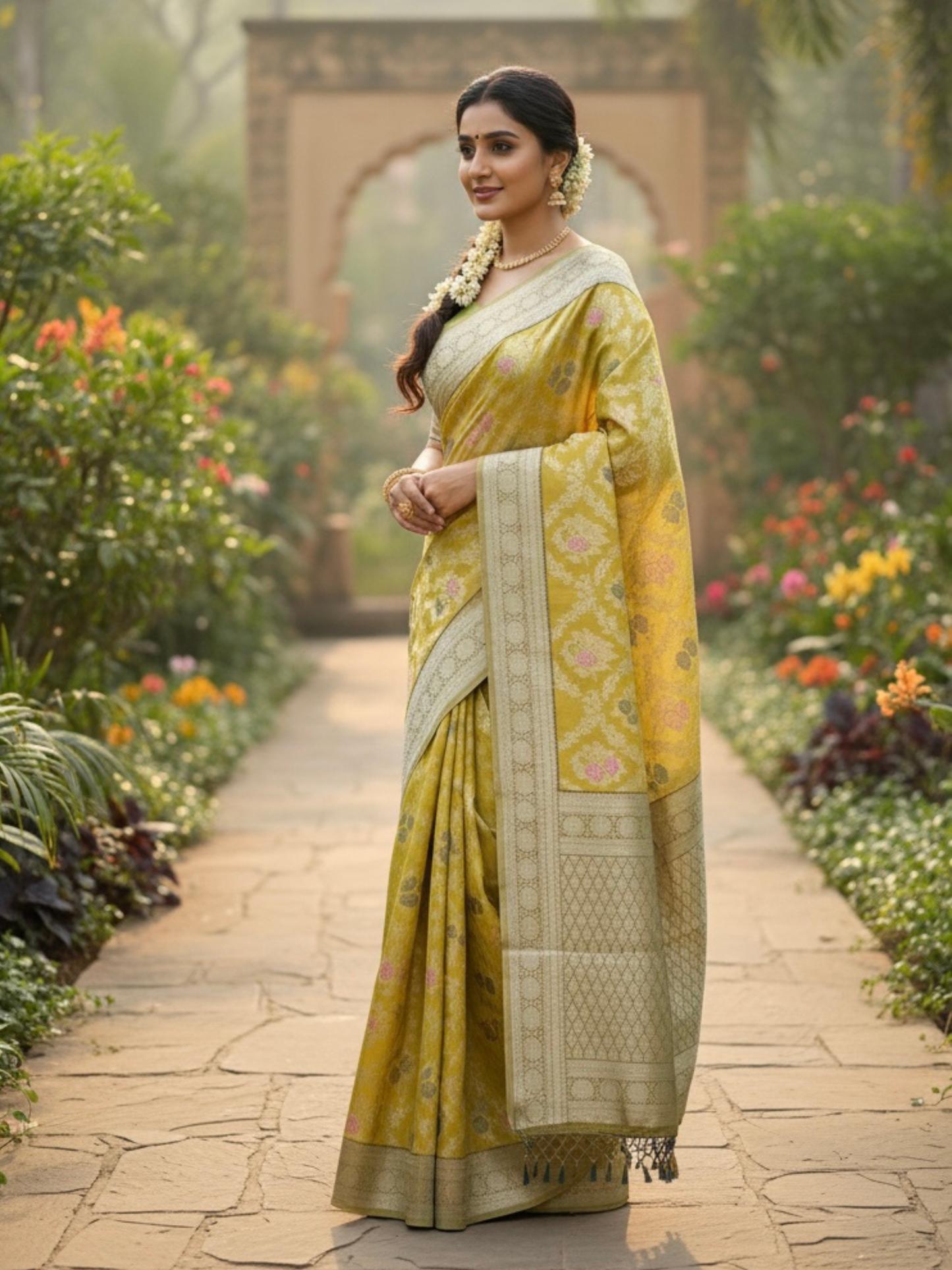 Harvest Glow – Tissue Art Silk Saree (M-G-521003)