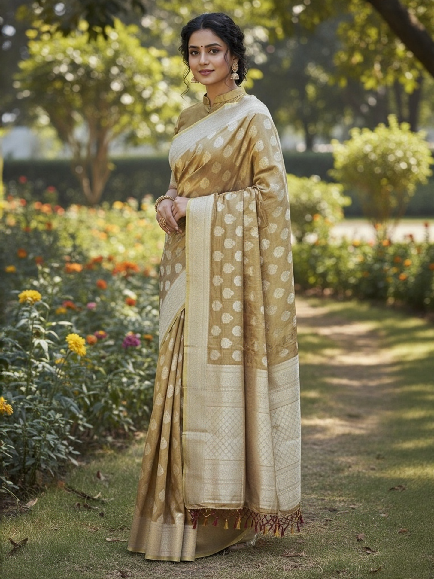Mocha Muse Tissue Art Silk Saree (BR-521005)