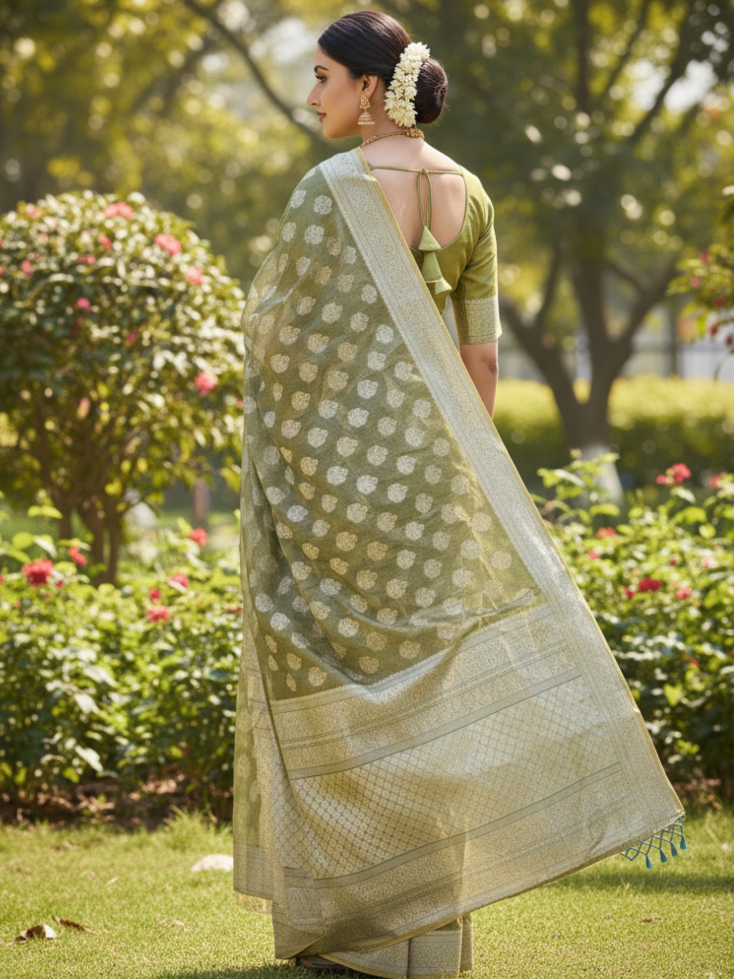 Geen Nature-Tissue Art Silk Saree (G-521005)