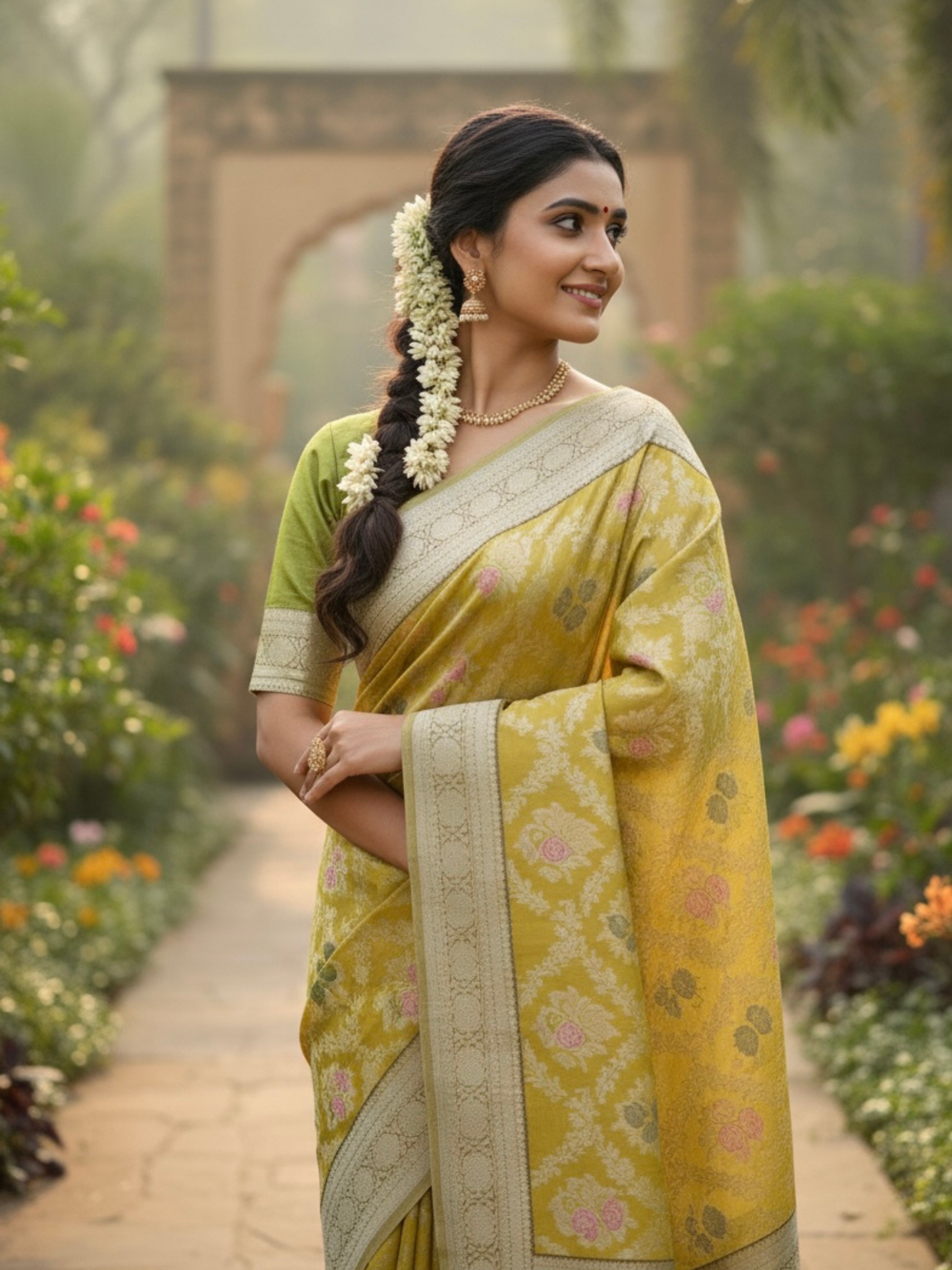 Harvest Glow – Tissue Art Silk Saree (M-G-521003)