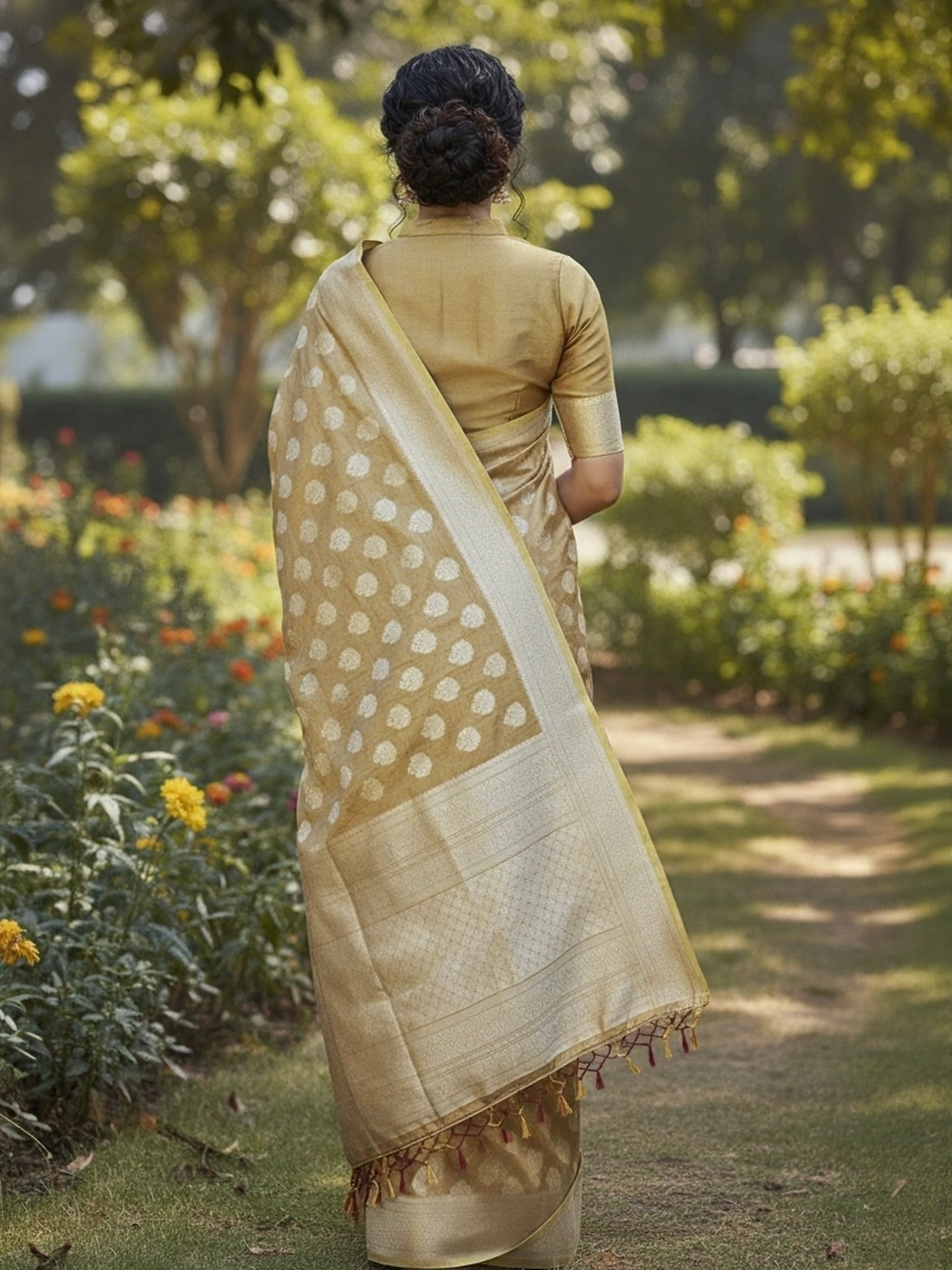Mocha Muse Tissue Art Silk Saree (BR-521005)