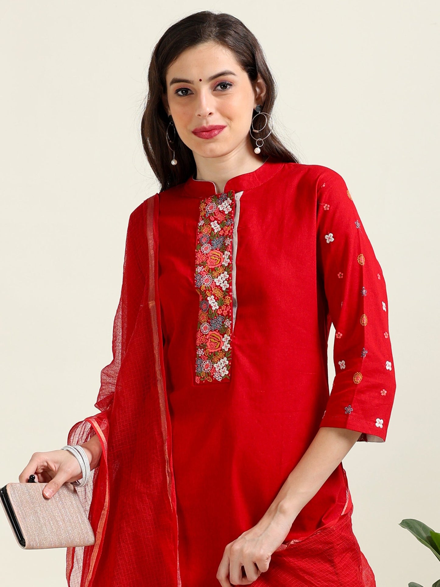 Maroon Winter Chic – Cotton 3-Piece Set (1KB-2-C12)