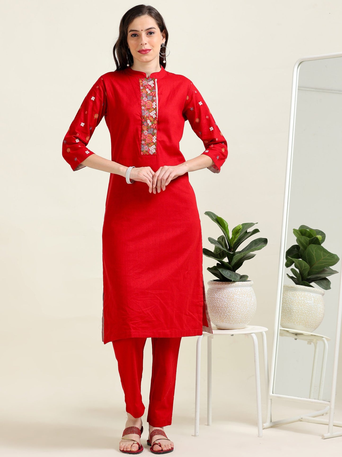 Maroon Winter Chic – Cotton 3-Piece Set (1KB-2-C12)