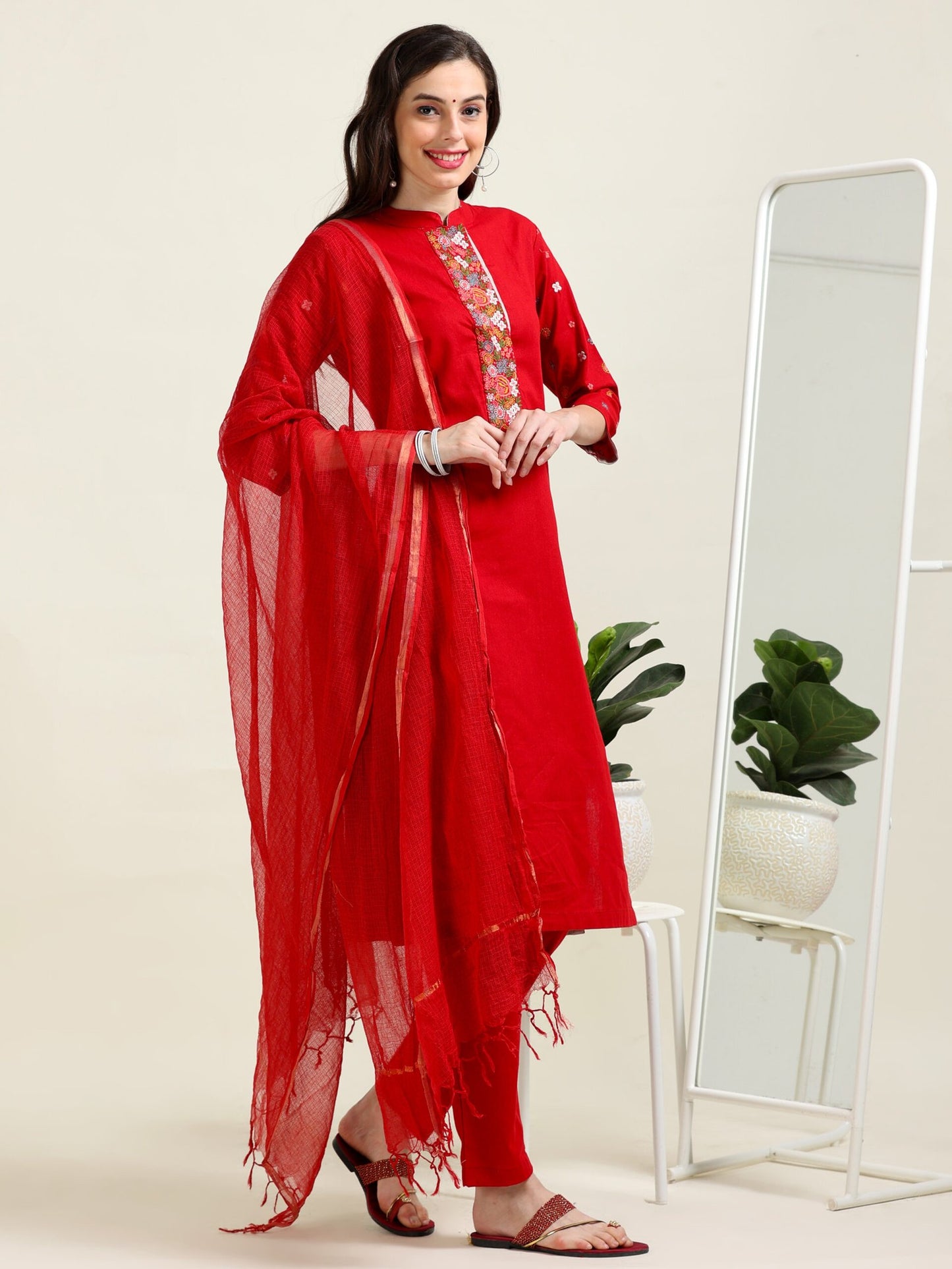 Maroon Winter Chic – Cotton 3-Piece Set (1KB-2-C12)