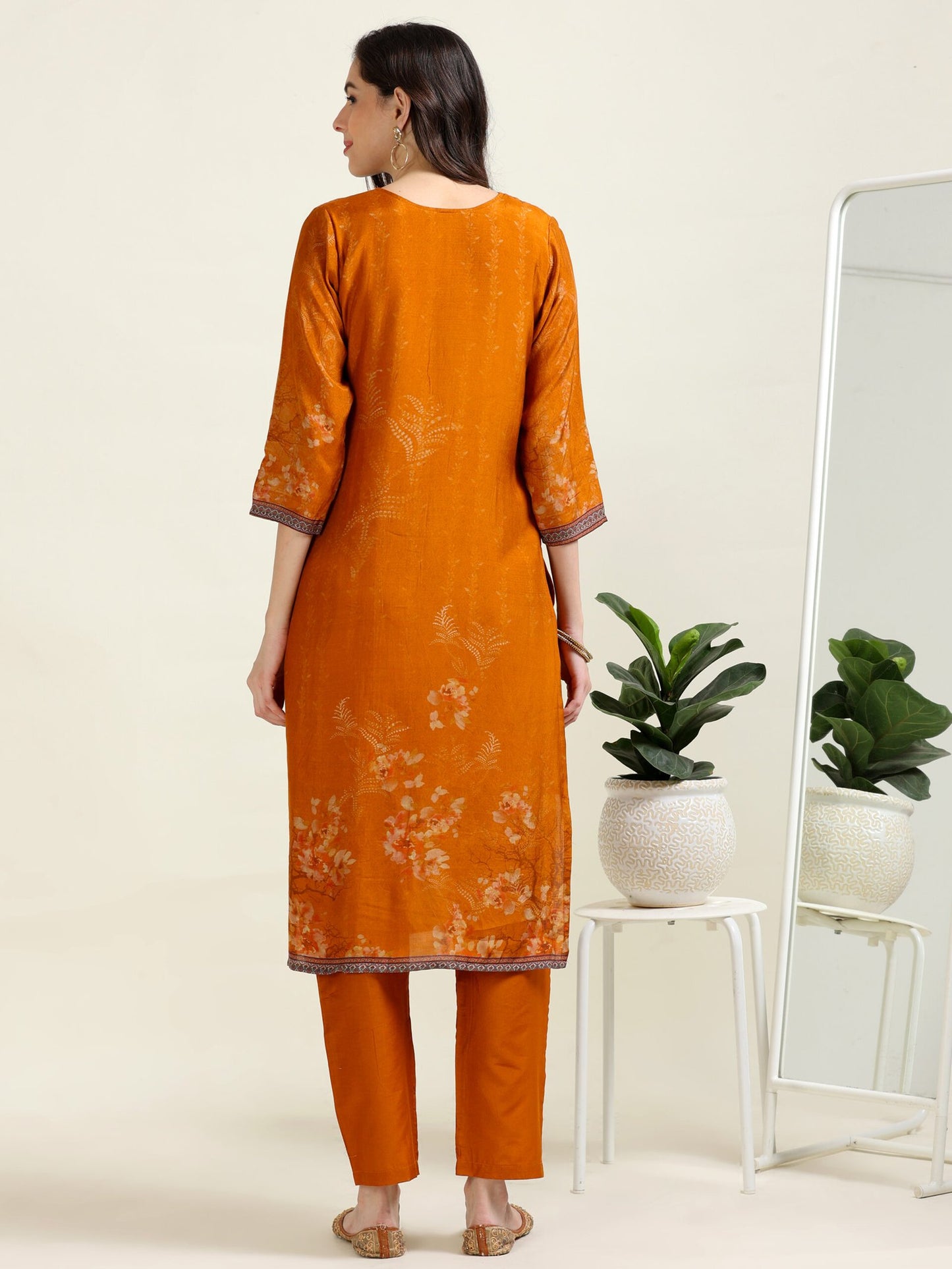Golden Mustard Grace – Handworked Viscose 3 piece set (1KI-4-C11)