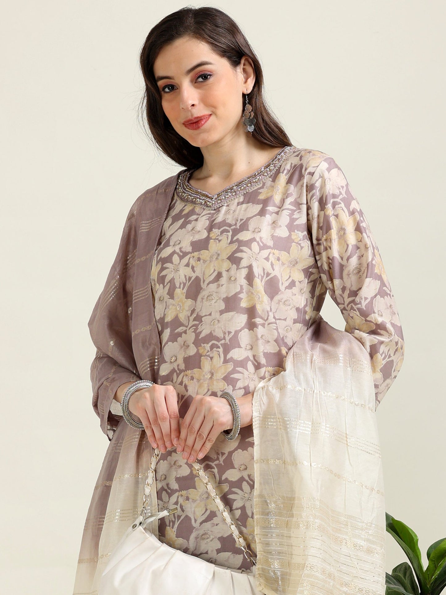 Mauve Whisper – Zari-Touch Festive 3 piece set (1KI-7-C4)