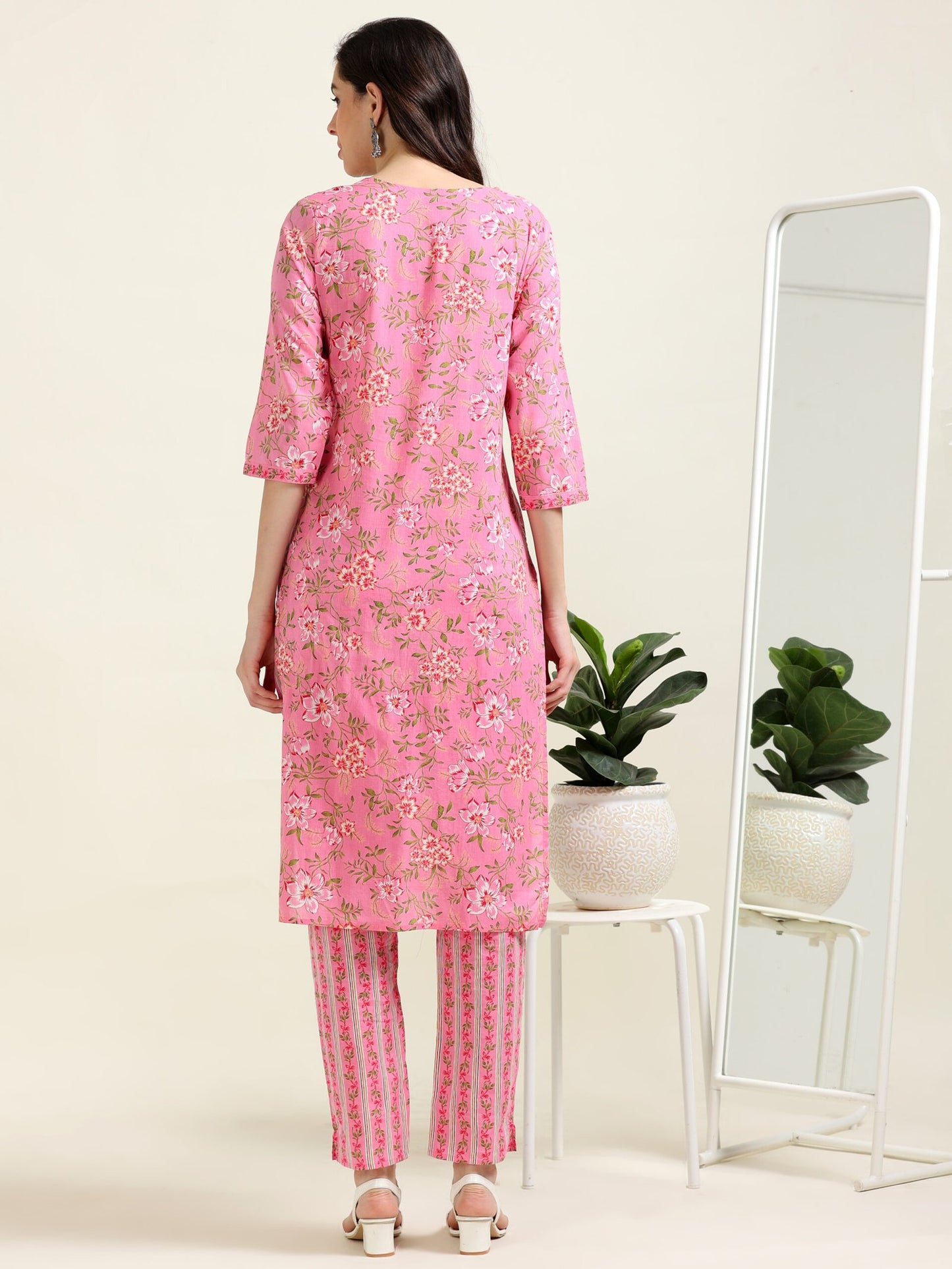 Pink Barbie Bliss – Embroidered Cotton 3-Piece Set (2DF-2-C1)