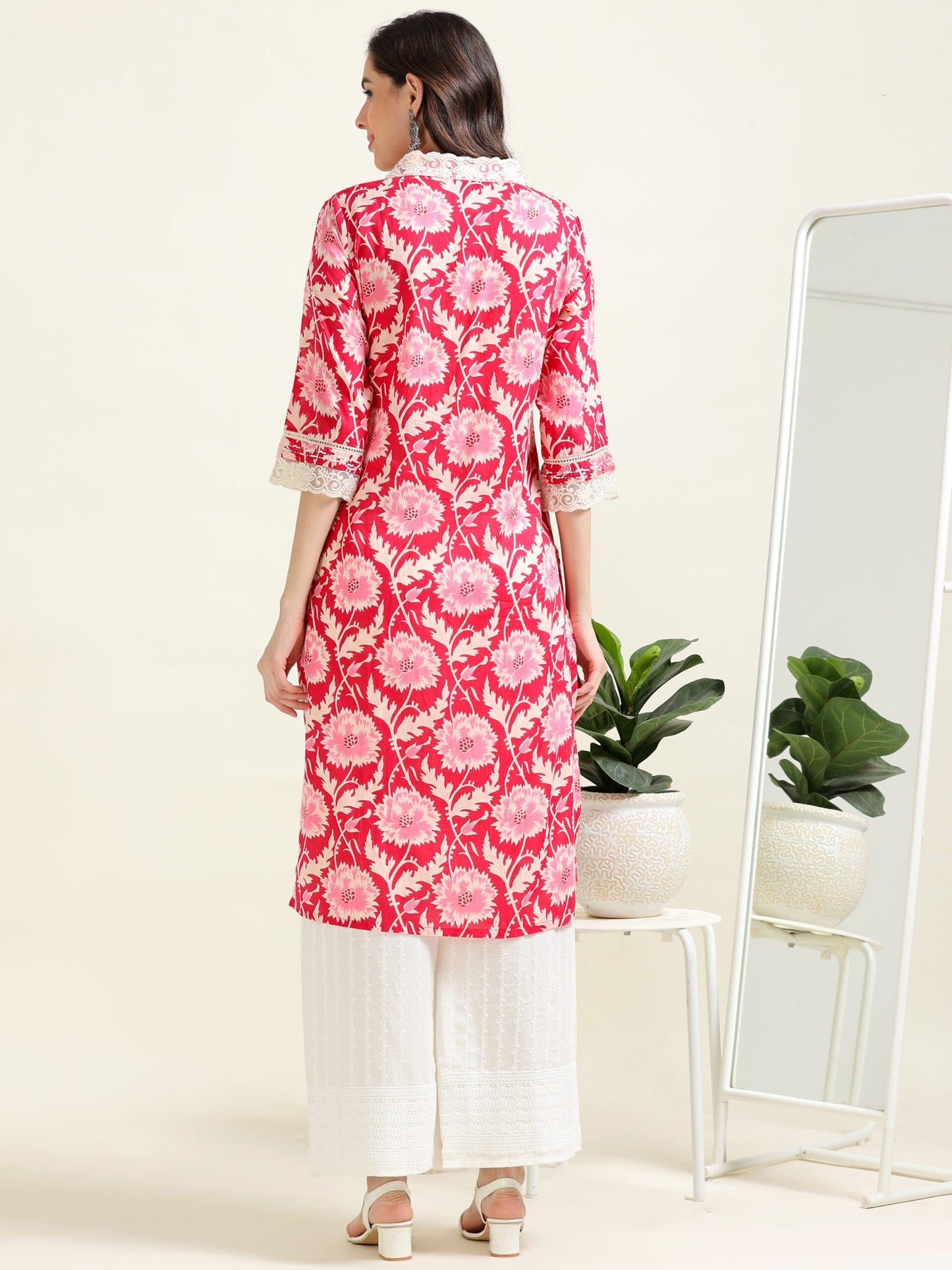 Cherry Pearl Glow – Mul Cotton & Palazzo Set (2FW-2-B2)