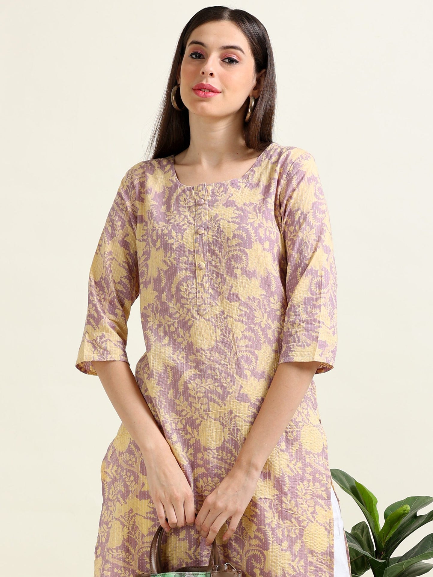 Lilac City Stroller – Printed Cotton Kurti. (2TP-7-A8)