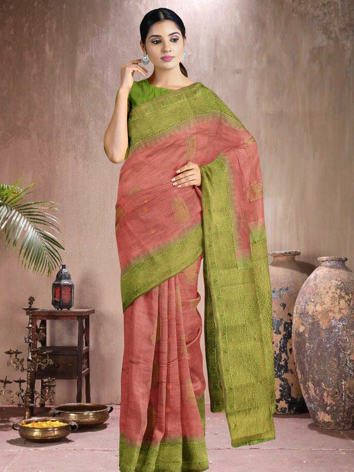 Peach Meadow Cotton Blend Saree (PC-G-514005-3)