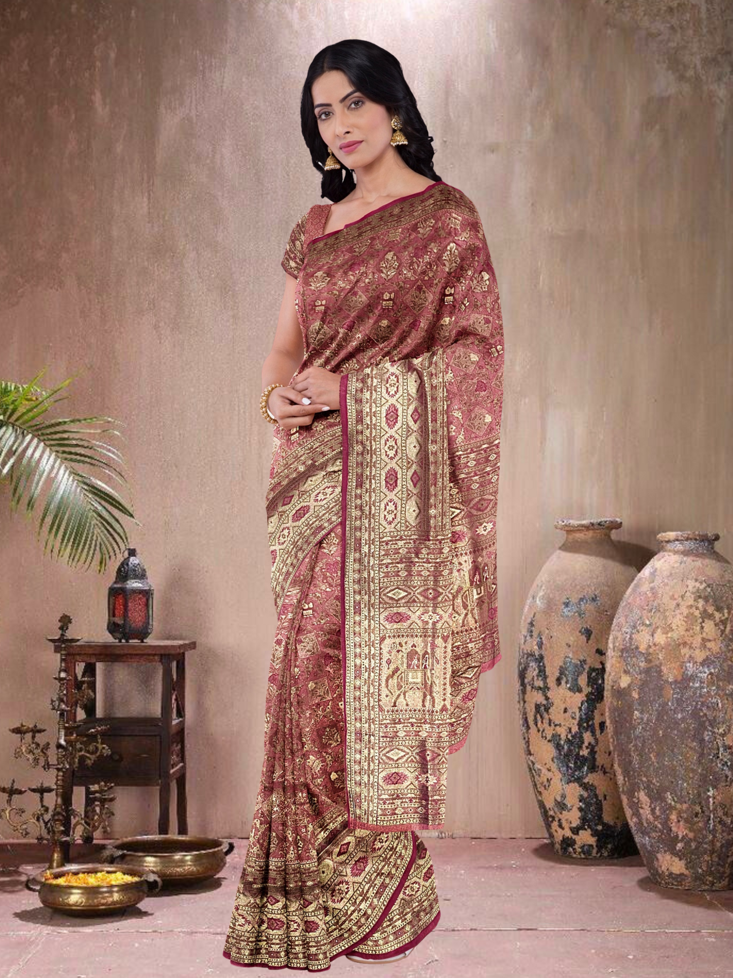 Rani Charm – Satin Tissue Weave Saree (RP-519018)