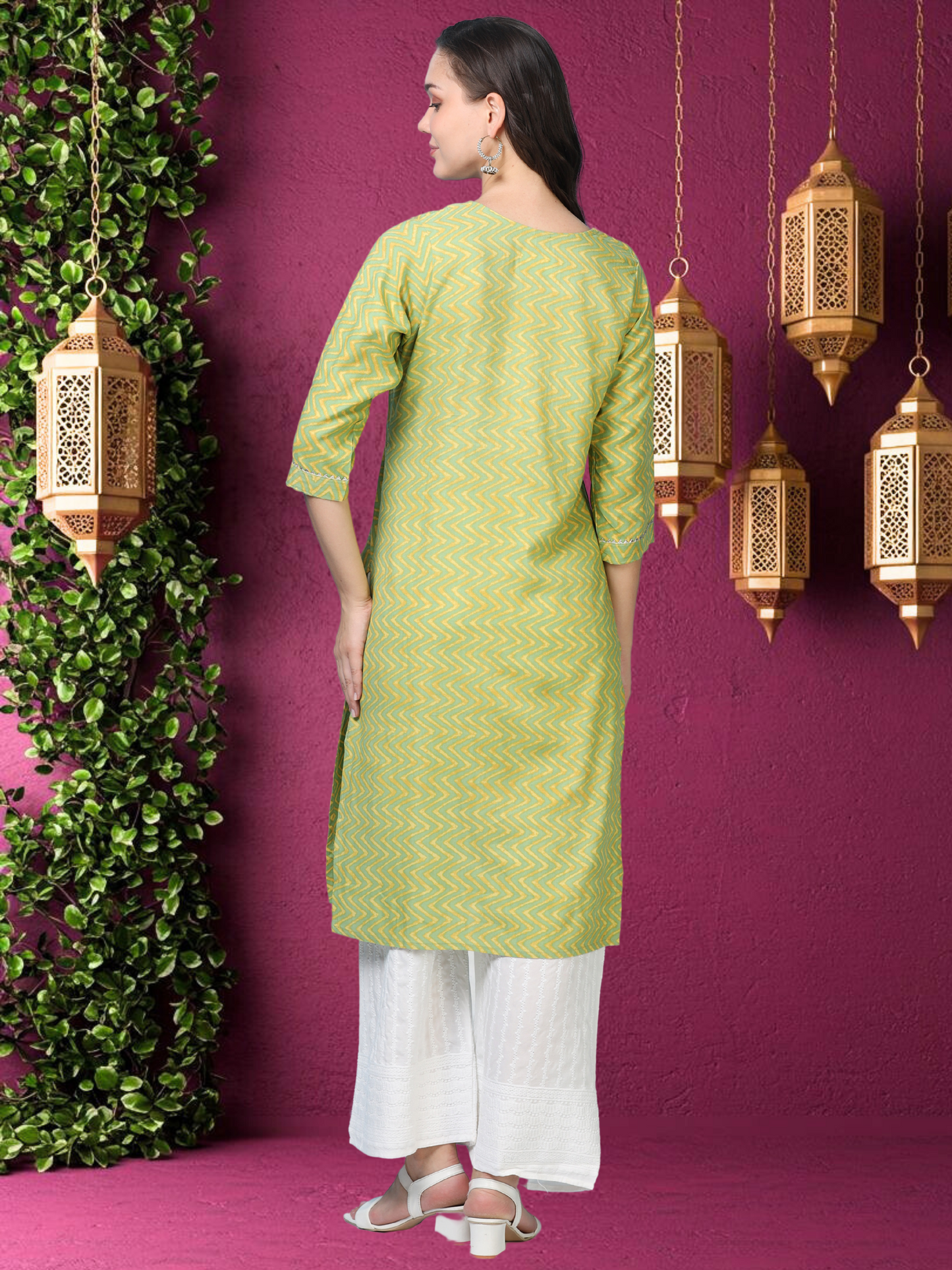 Leheriya Lime – Green Cotton 2-Piece Set (2AA-5-B2)