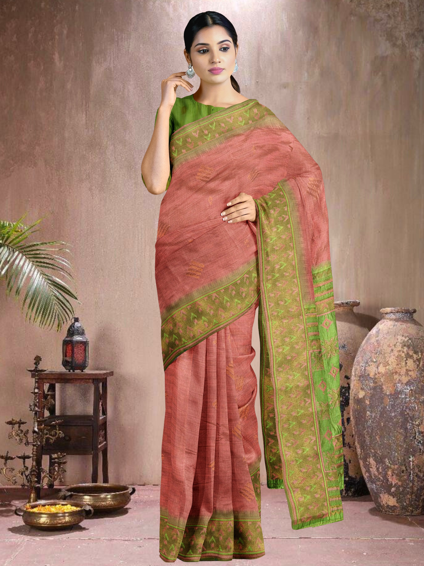 Peach Petal Cotton Blend Saree (PC-G-514005-1)
