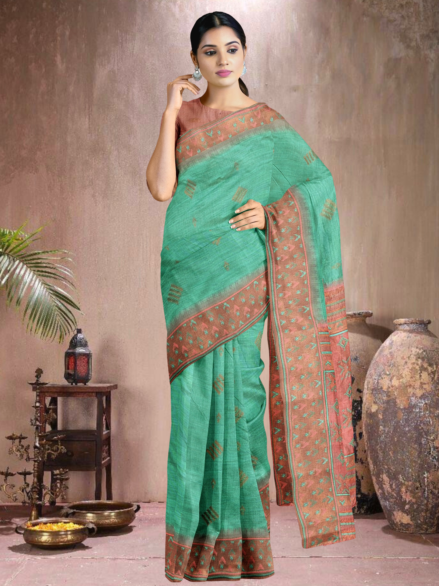 Rama Bloom Cotton Blend Saree (RM-PC-514005-1)