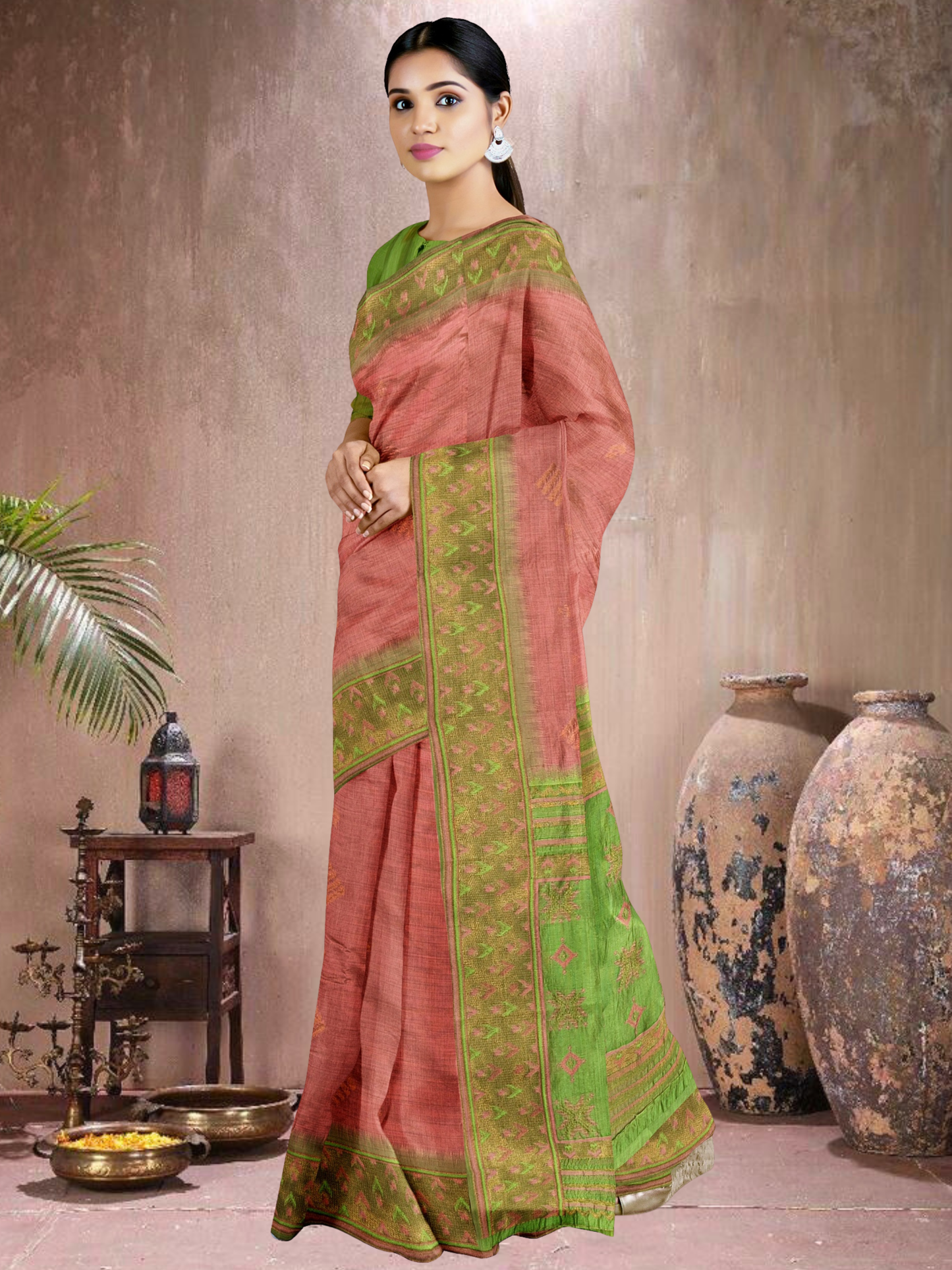 Peach Petal Cotton Blend Saree (PC-G-514005-1)