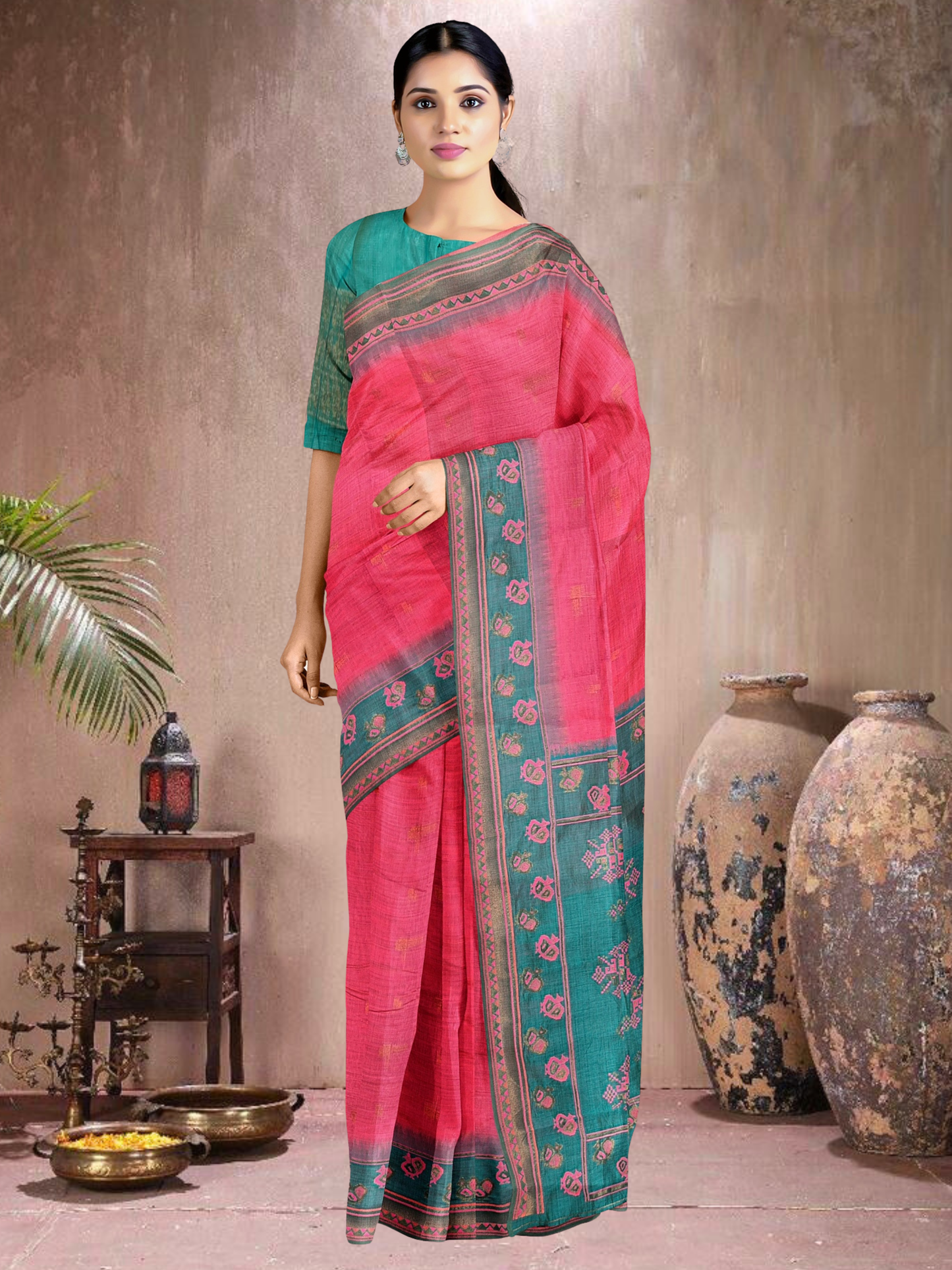 Rama Rhapsody Cotton Blend Saree (RP-RM-514005-2)