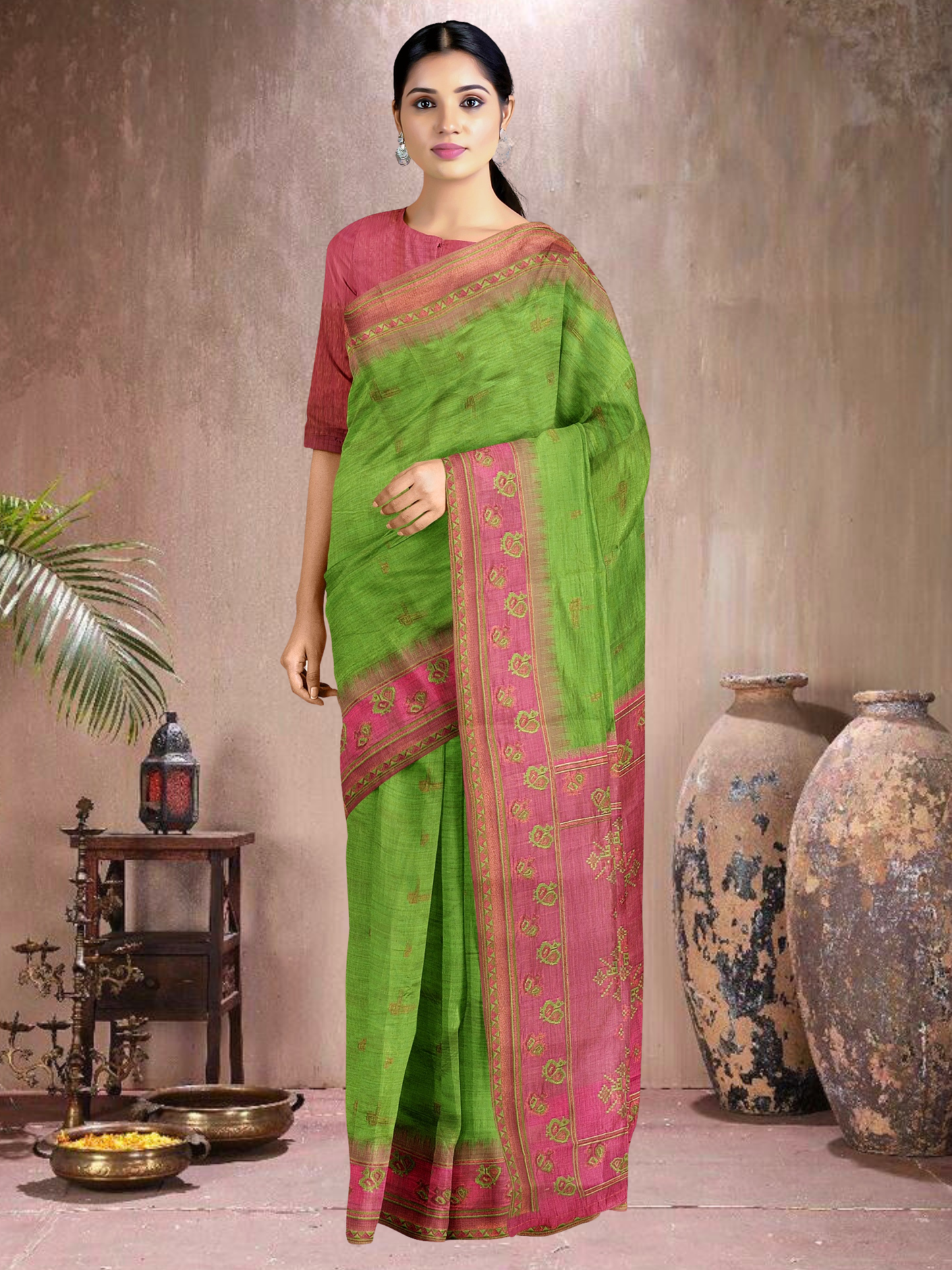 Peacock Grace Cotton Blend Saree (G-RP-514005-2)