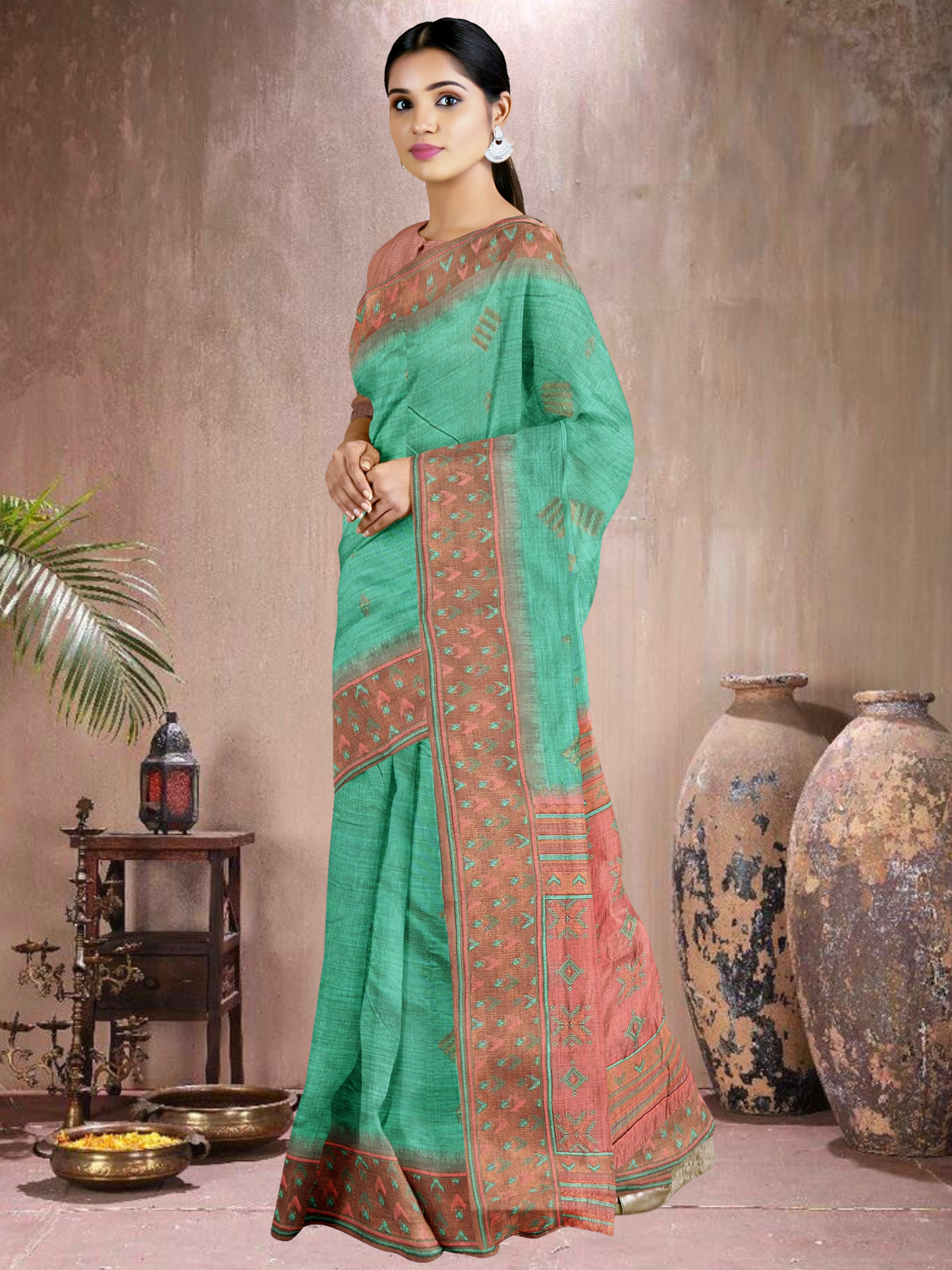 Rama Bloom Cotton Blend Saree (RM-PC-514005-1)