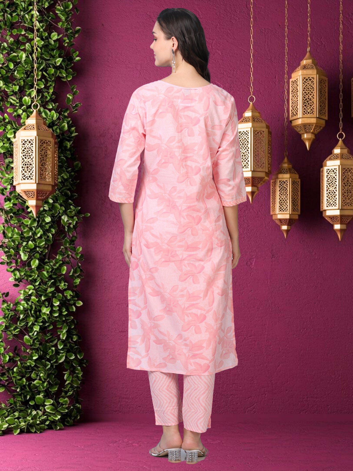 Barbie on Break – Embroidered Light Pink Cotton 3-Piece Set (2DF-2-C6)