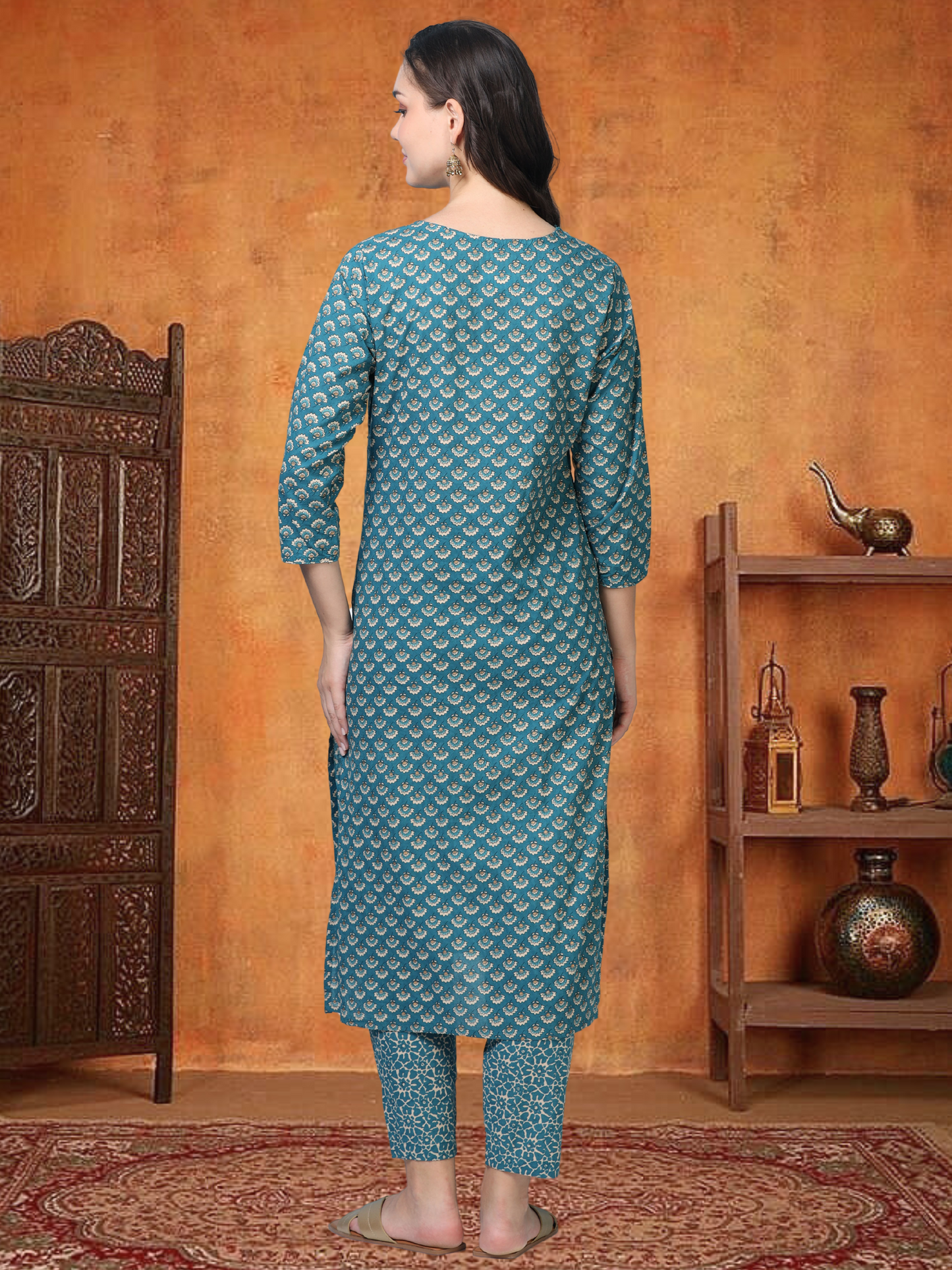 Indigo Print – Blue Printed Cotton 2-Piece Set (2TP-6-B14)