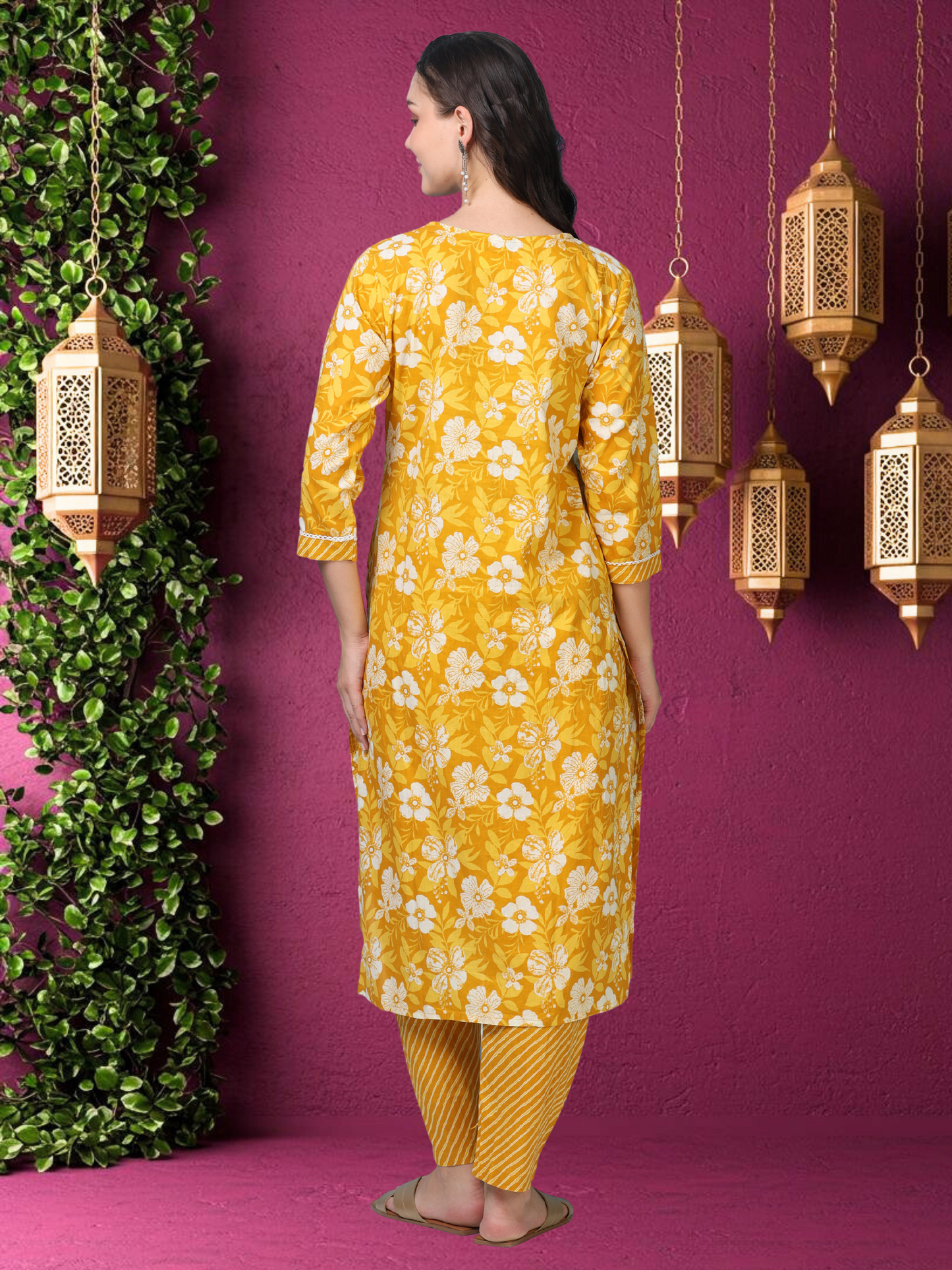 Sunshine State – Yellow Printed Cotton Kurti (2TP-4-A5)