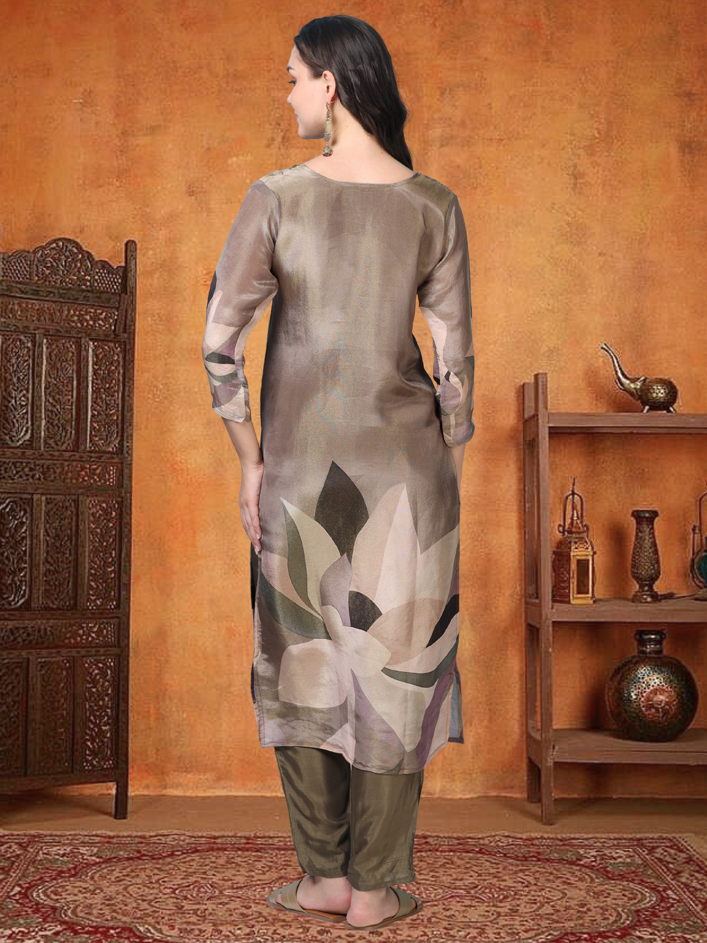 Mocha Muse – Brown Tissue Viscose 3-Piece Set (1KI-5-C13)