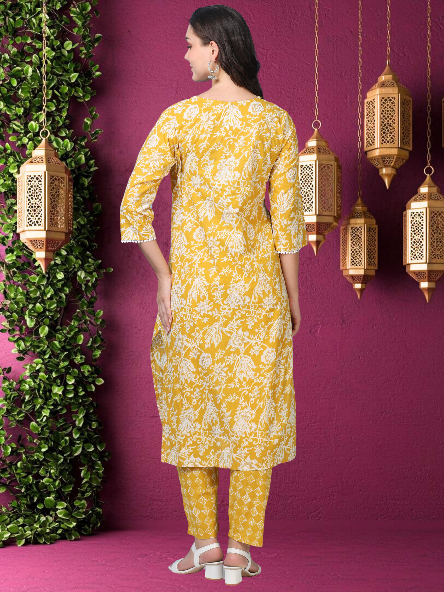 Sunshine Aura– Yellow & White Floral 3-Piece Set (2TP-4-C16)