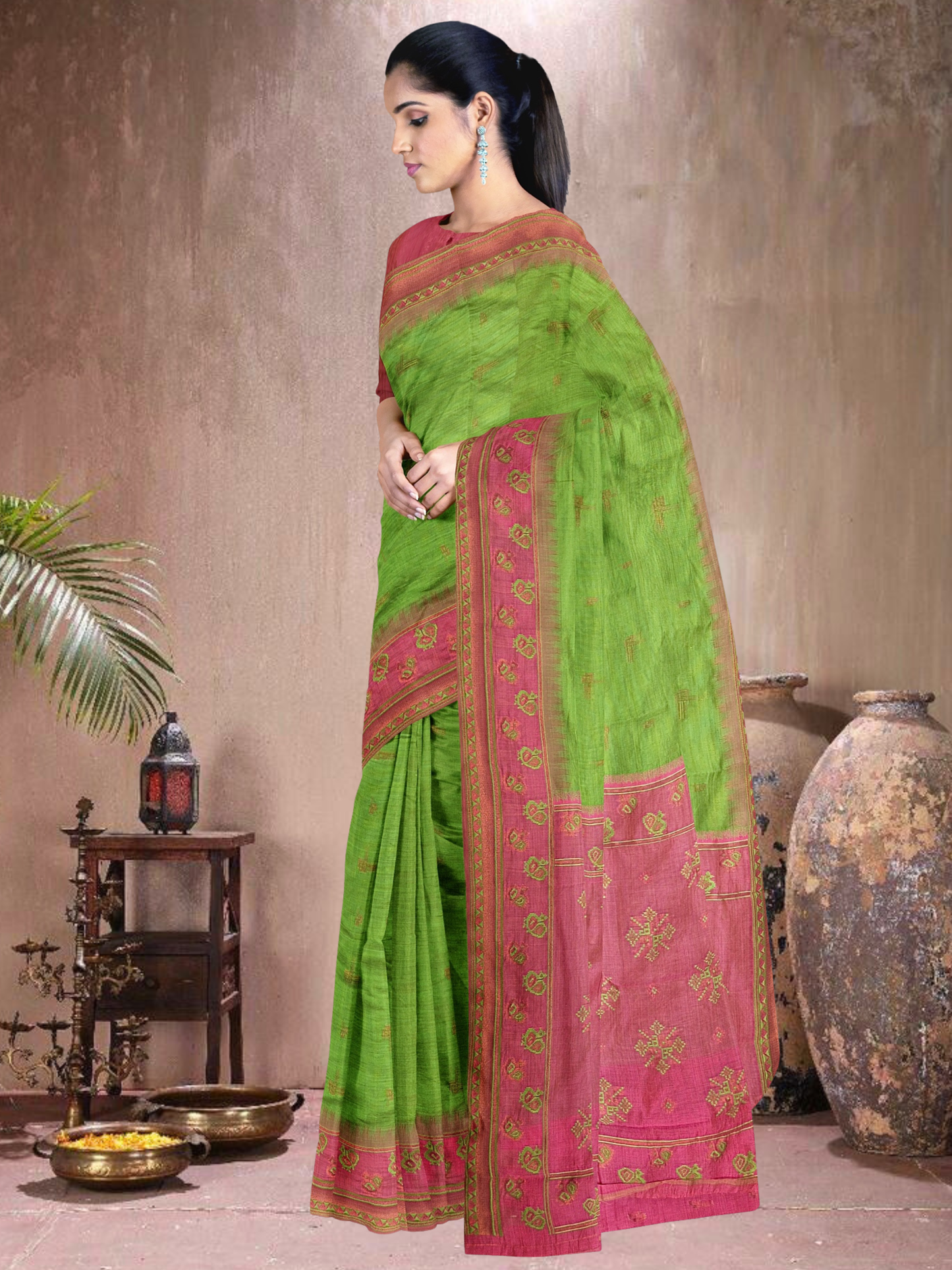 Peacock Grace Cotton Blend Saree (G-RP-514005-2)