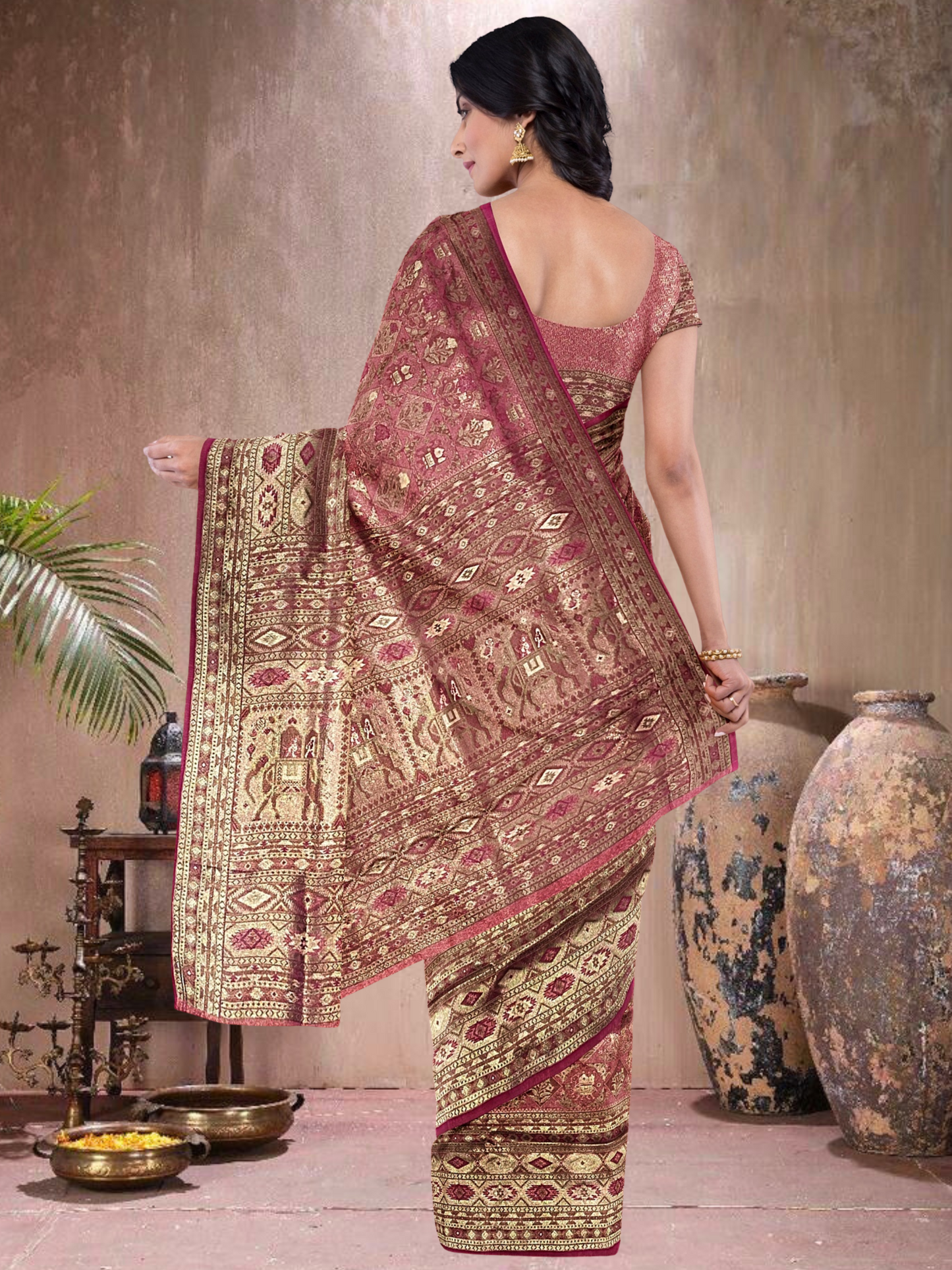 Rani Charm – Satin Tissue Weave Saree (RP-519018)