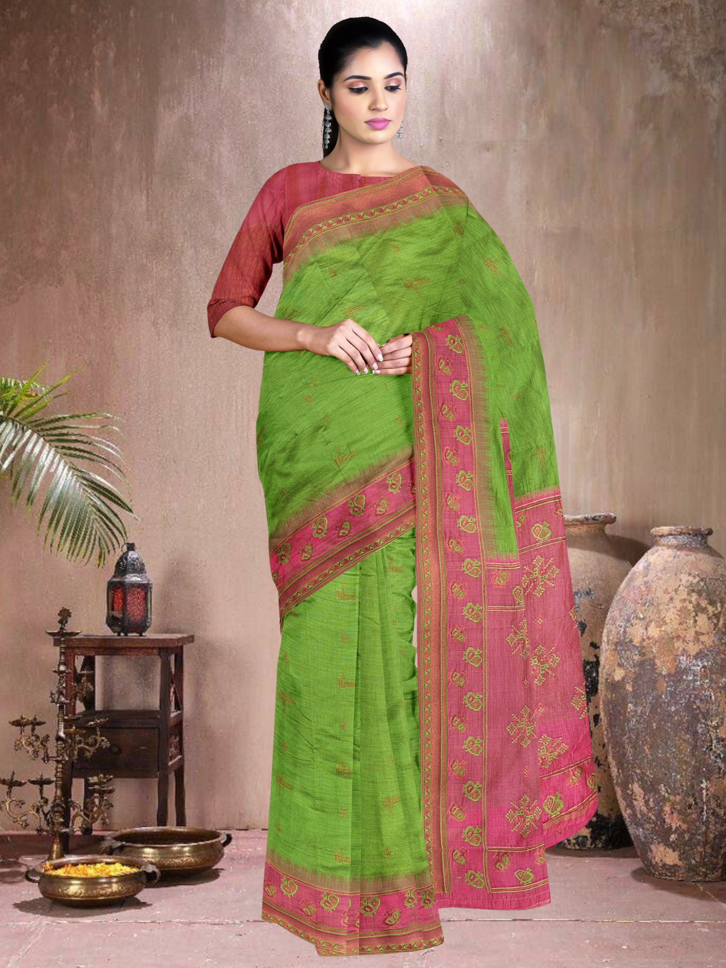 Peacock Grace Cotton Blend Saree (G-RP-514005-2)
