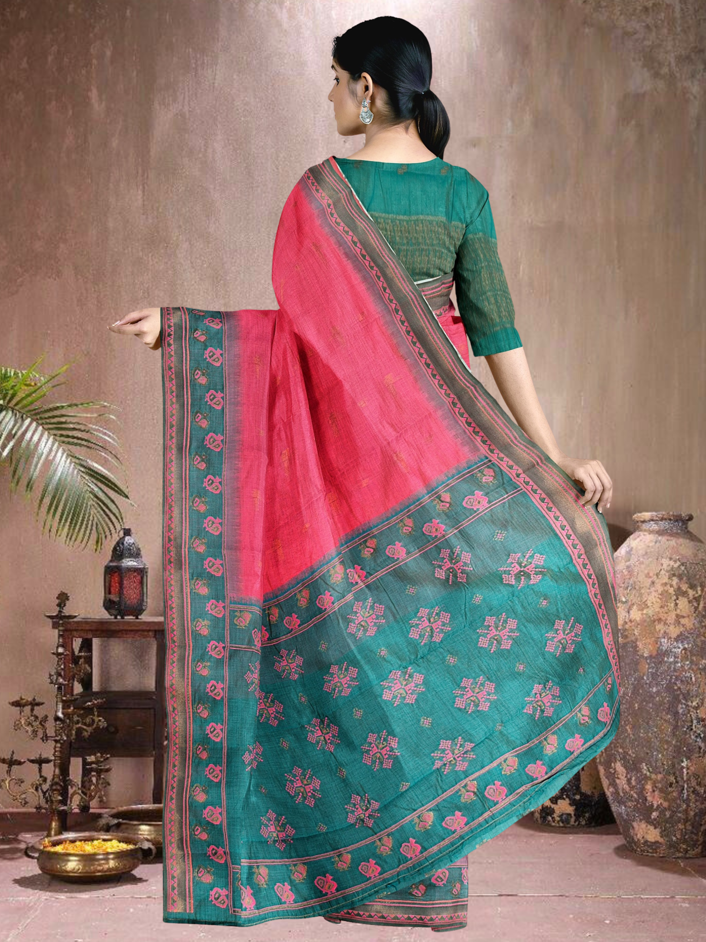Rama Rhapsody Cotton Blend Saree (RP-RM-514005-2)