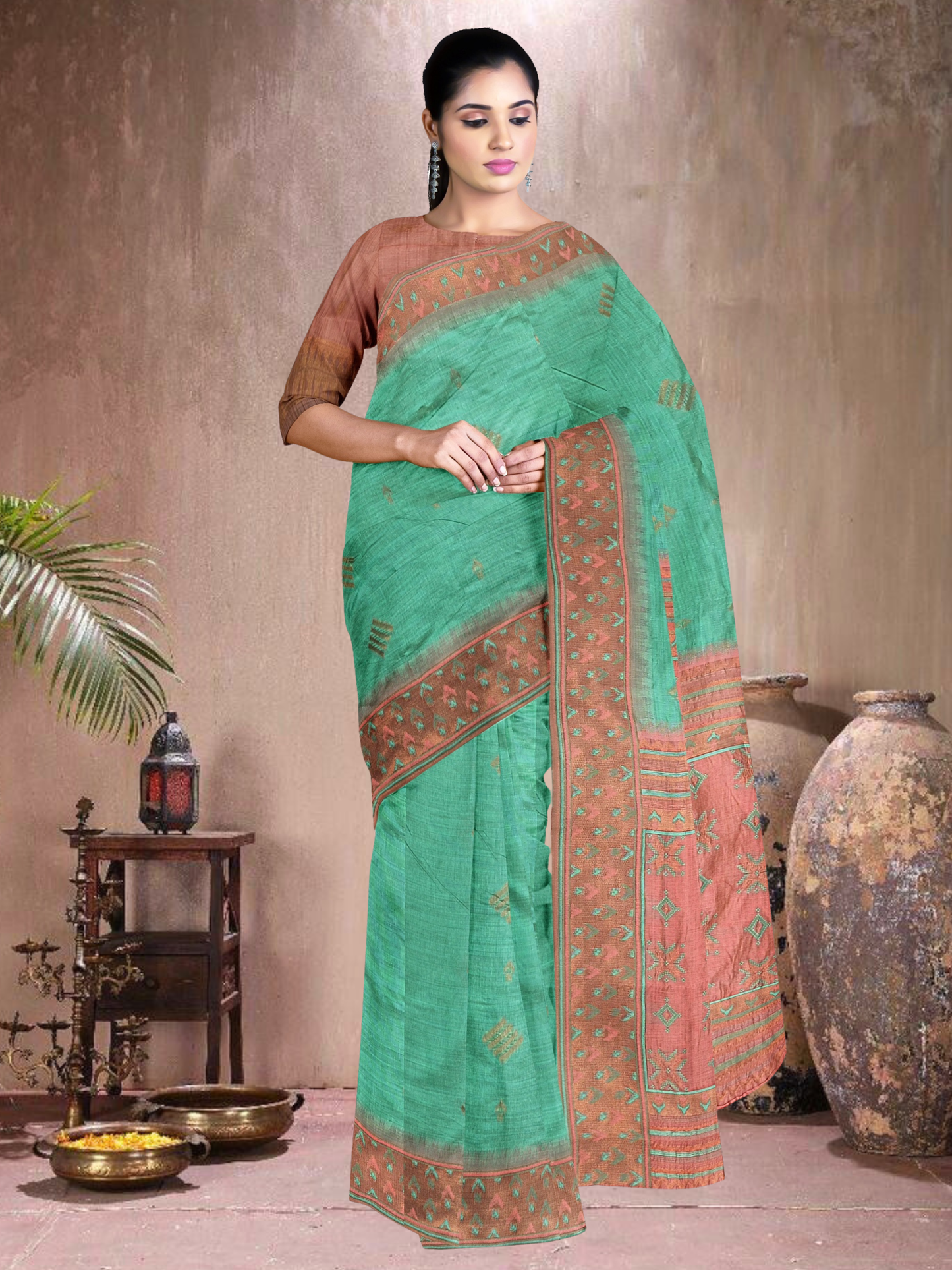 Rama Bloom Cotton Blend Saree (RM-PC-514005-1)