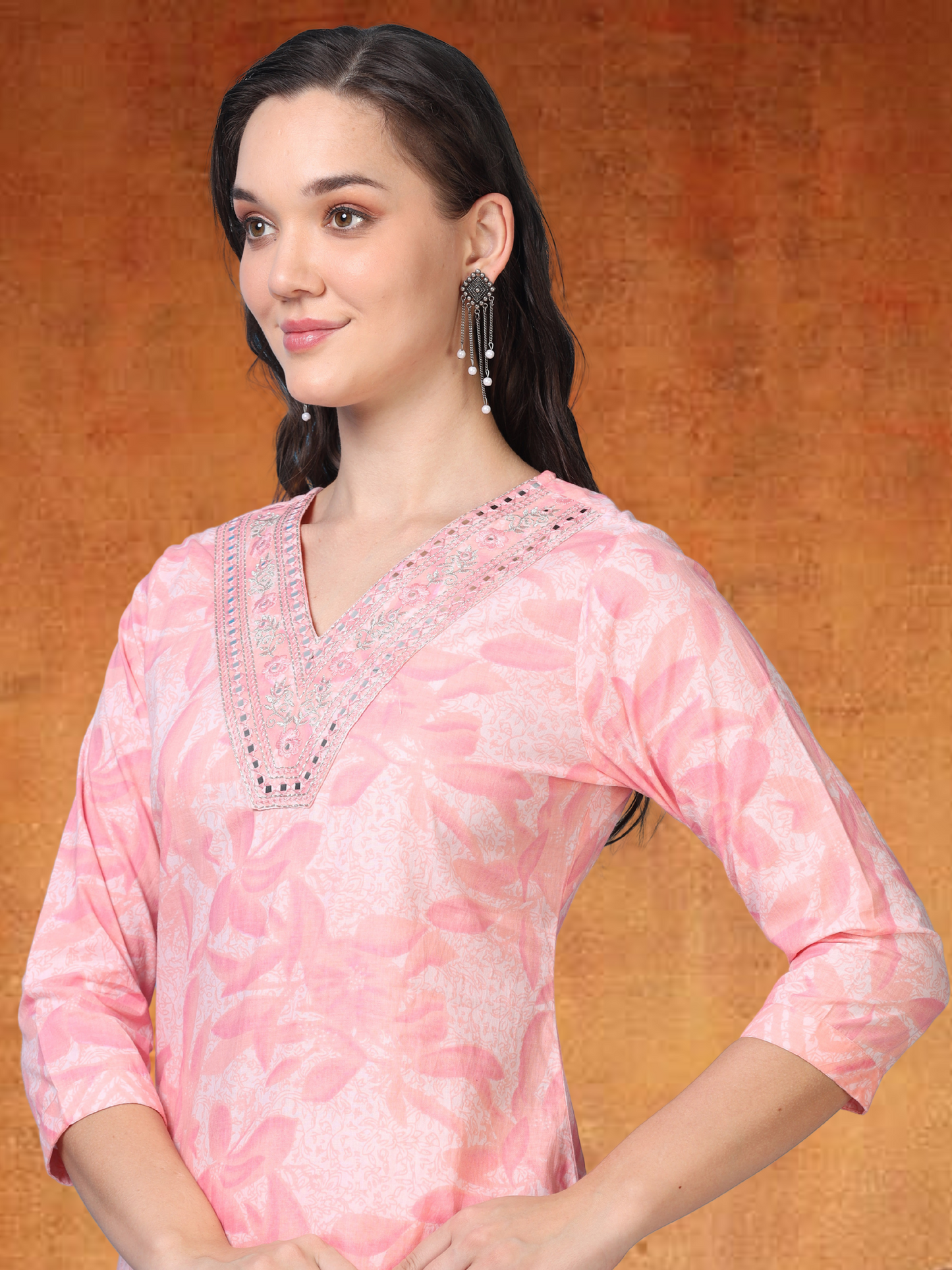 Rosy Reverie – Light Pink Printed 3-Piece Set (2DF-2-C15)