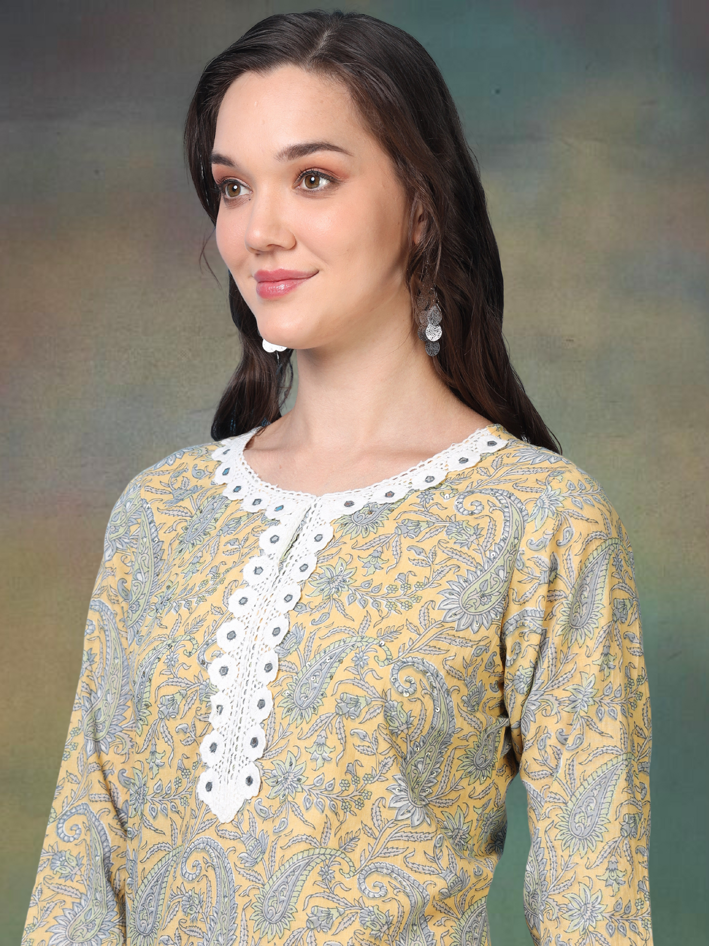 Mosaic Masti – Yellow Printed Cotton 3-Piece Set (2TP-4-C21)