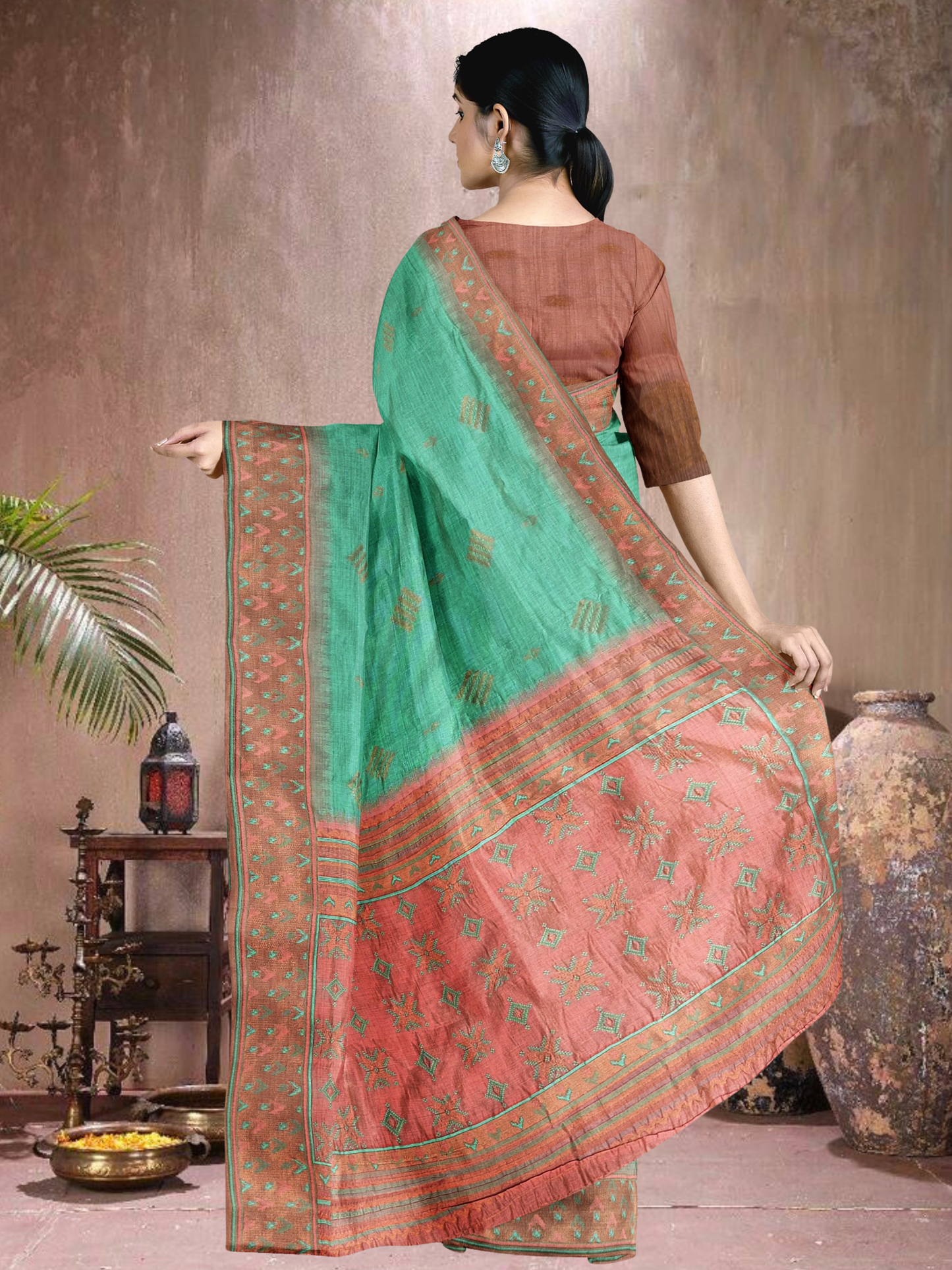 Rama Bloom Cotton Blend Saree (RM-PC-514005-1)