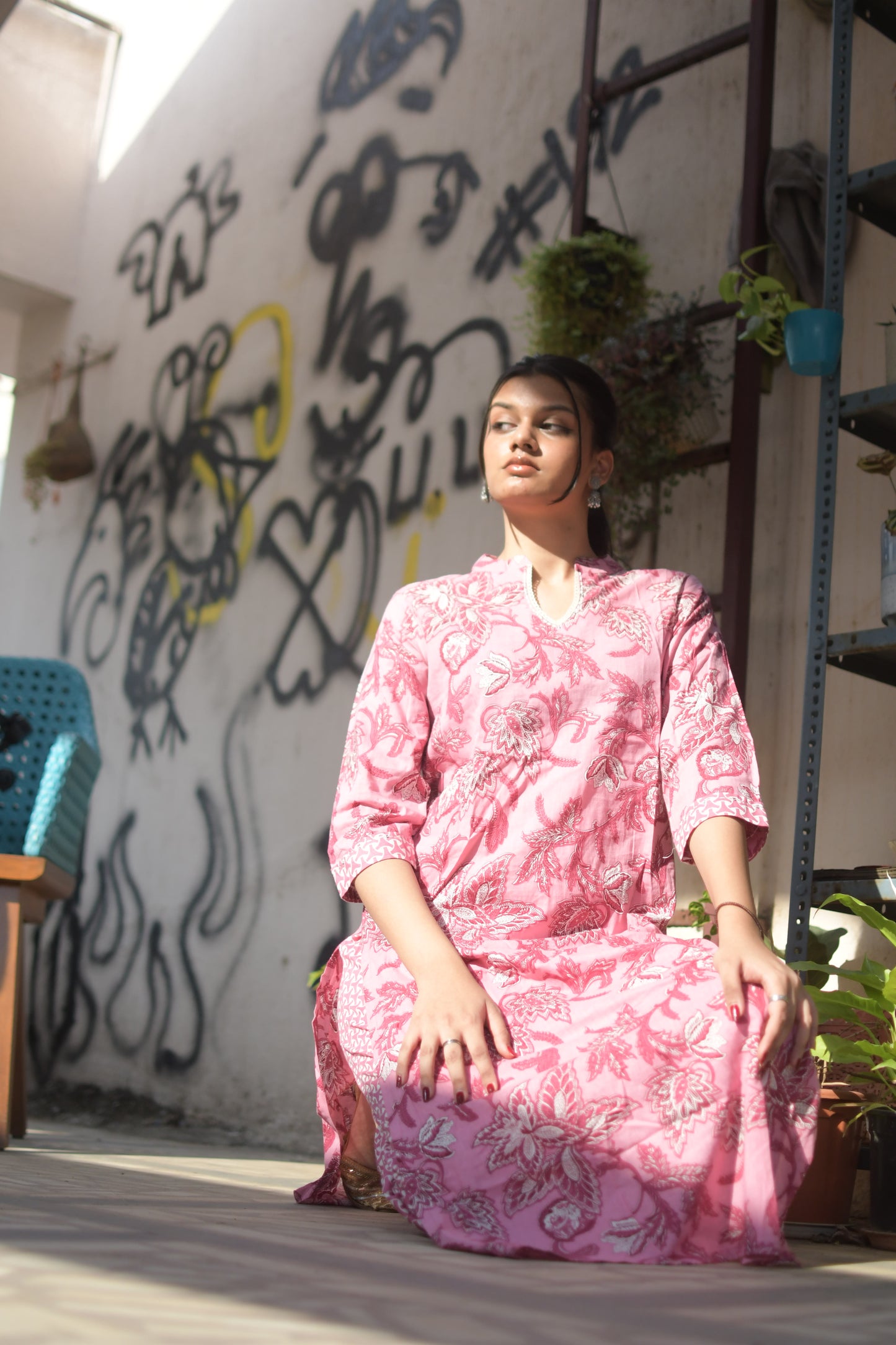 Rose Reverie – Printed Cotton 2-piece Set (2FW-2-B5)