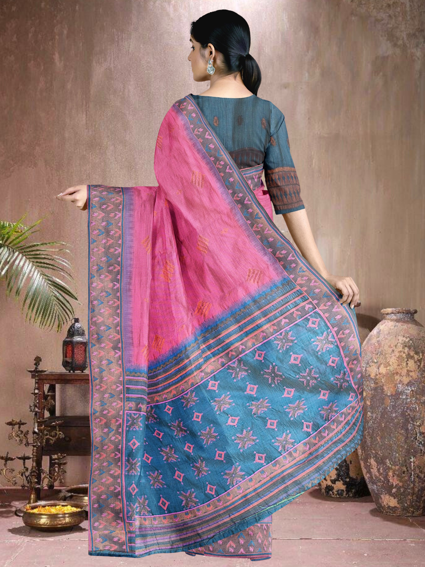 Blush Breeze Cotton Blend Saree (PI-BL-514005-1)