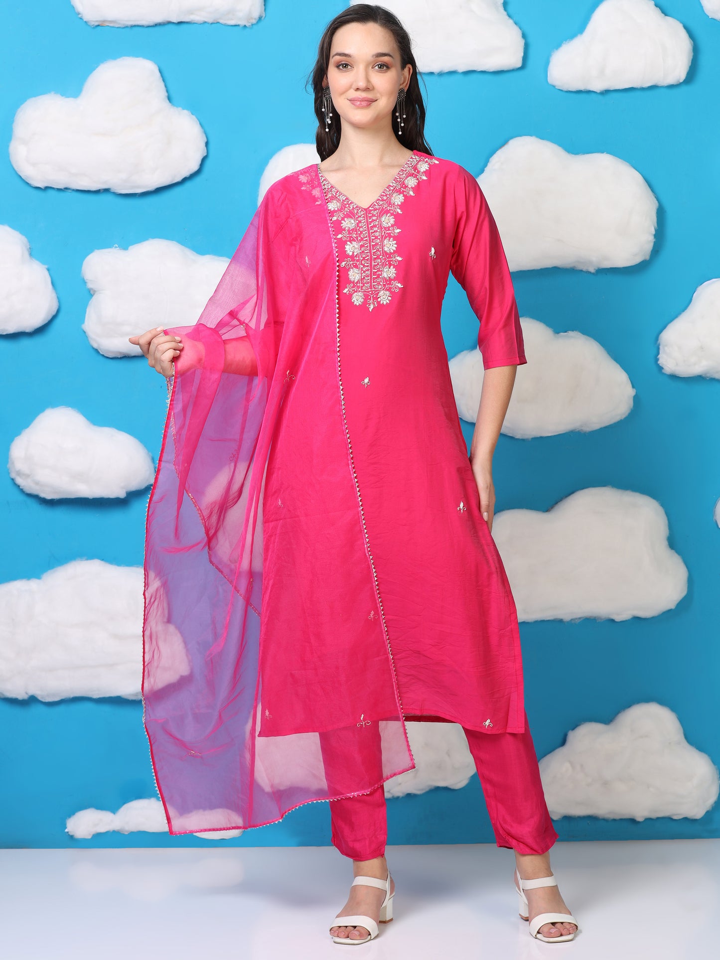 Rani Razzle – Hot Pink Handworked 3-Piece Set (2AA-2-C6)