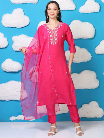 Rani Razzle – Hot Pink Handworked 3-Piece Set (2AA-2-C6)