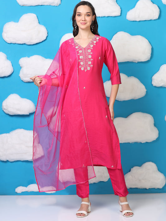 Rani Razzle – Hot Pink Handworked 3-Piece Set (2AA-2-C6)