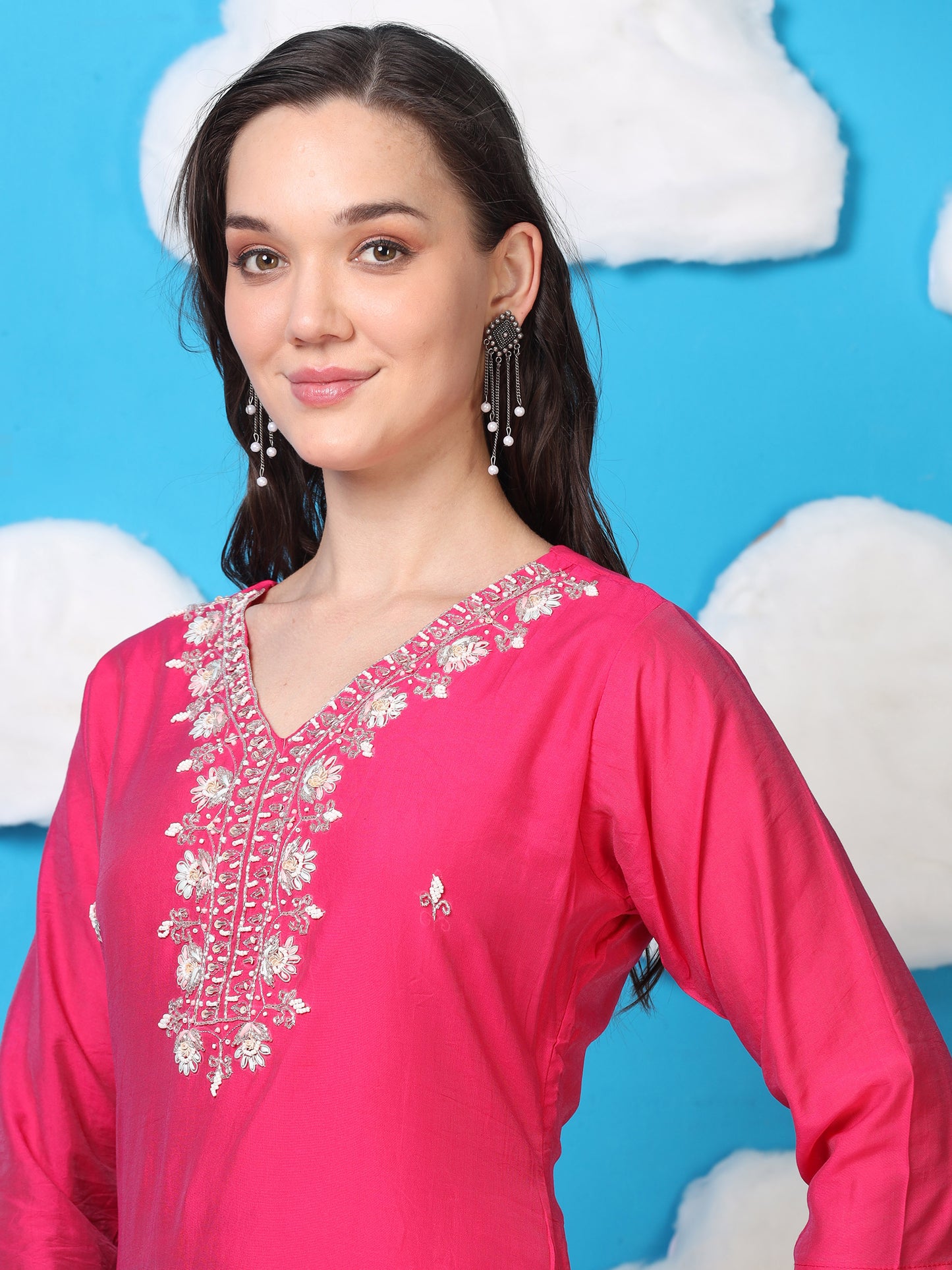Rani Razzle – Hot Pink Handworked 3-Piece Set (2AA-2-C6)