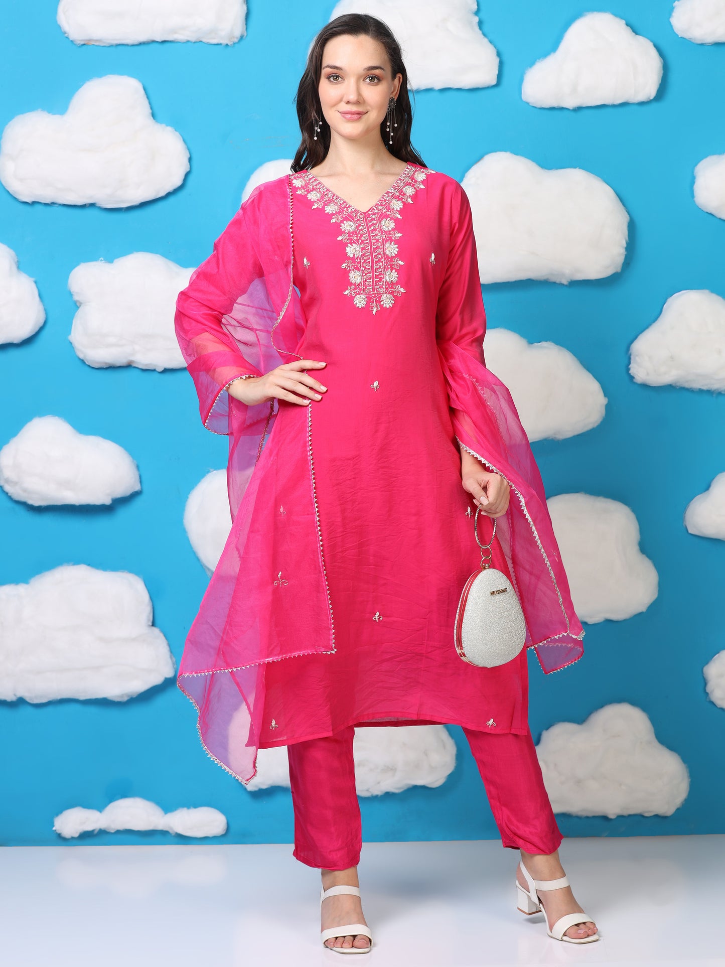 Rani Razzle – Hot Pink Handworked 3-Piece Set (2AA-2-C6)