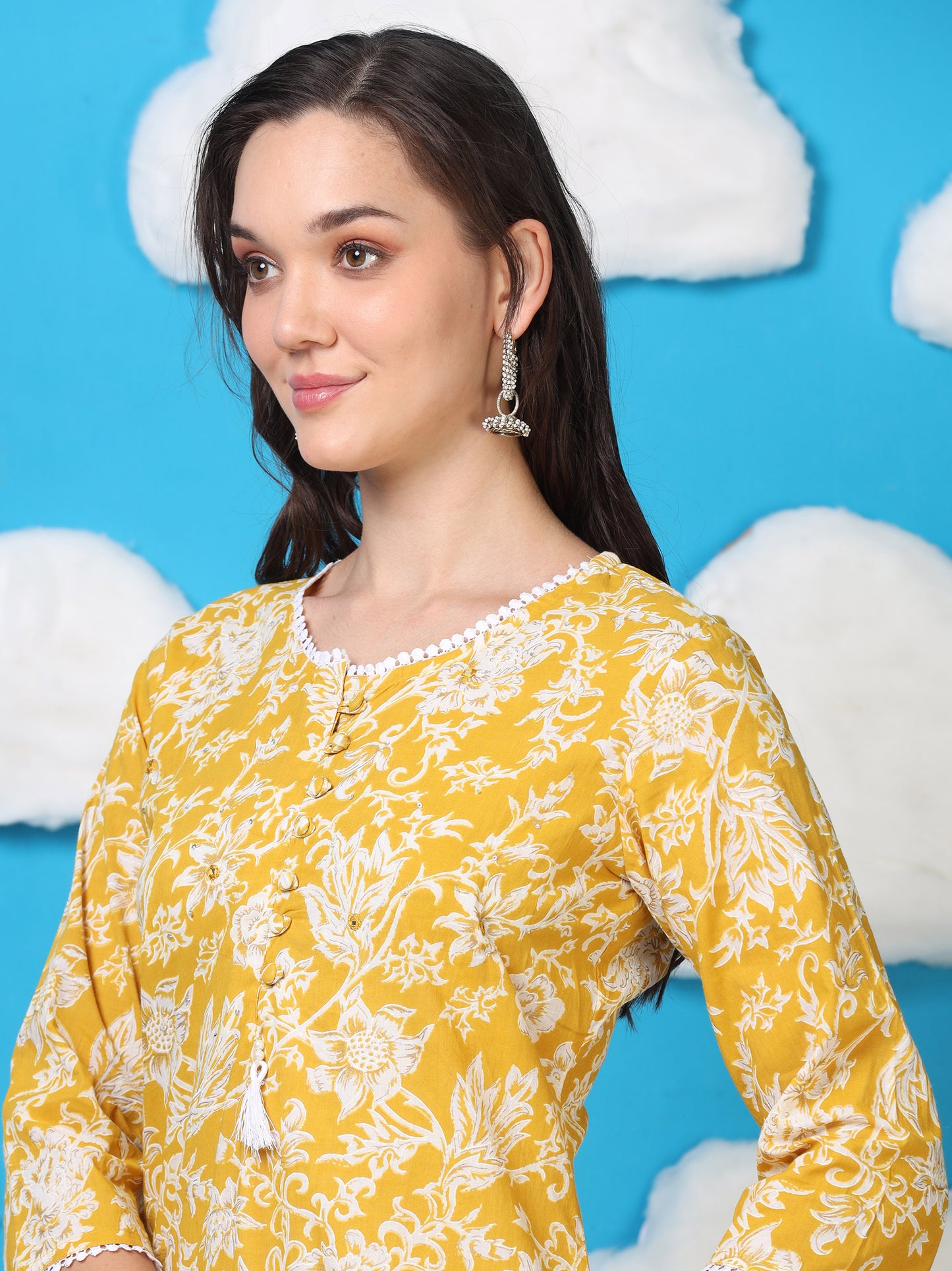 Sunshine Aura– Yellow & White Floral 3-Piece Set (2TP-4-C16)