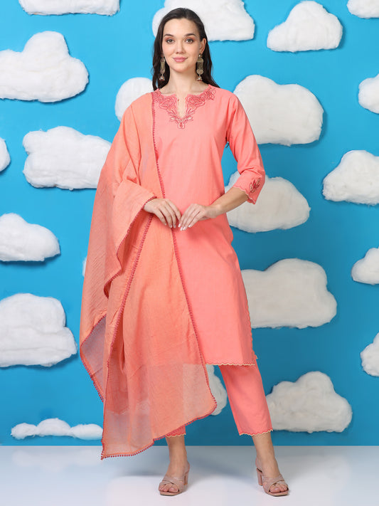 Blush Rush – Baby Pink Handworked 3-Piece Set (1KB-2-C5)