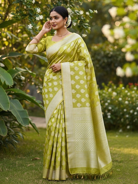 Olive Gleam Tissue Art Silk Saree (OG-521005)