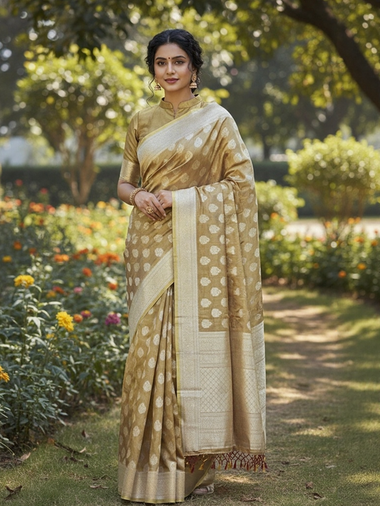 Mocha Muse Tissue Art Silk Saree (BR-521005)