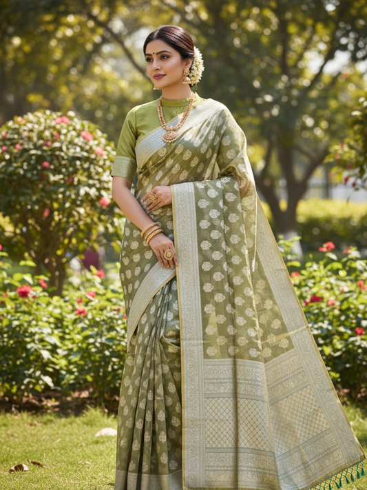 Geen Nature-Tissue Art Silk Saree (G-521005)
