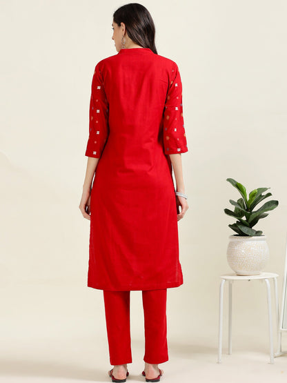 Maroon Winter Chic – Cotton 3-Piece Set (1KB-2-C12)