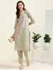 Subtle Olive Elegance – Handworked Light Olive 2 piece set (1KB-5-B7)