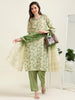 Emerald Allure – Sea-Green Viscose Festive 3 piece set (1KI-5-C5)